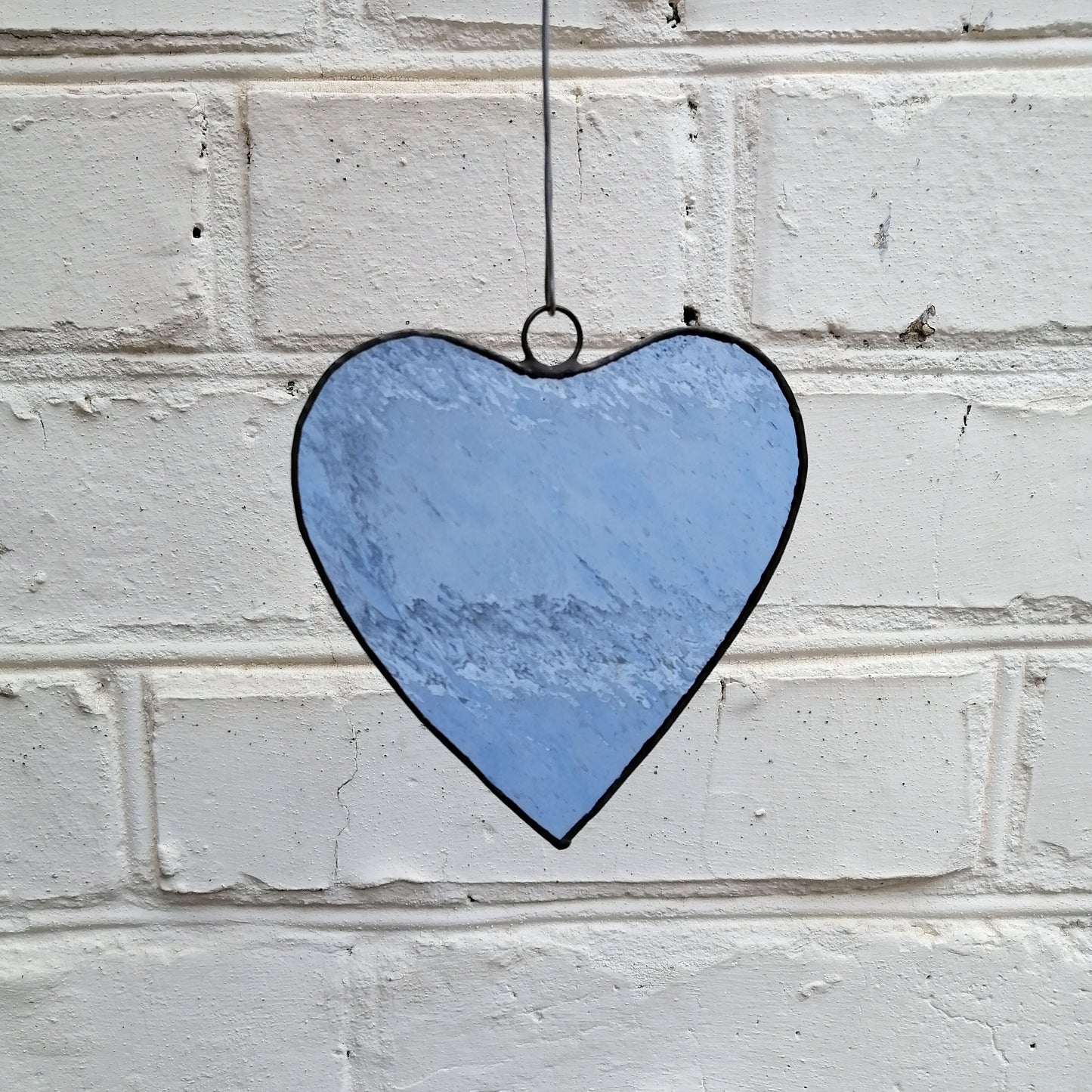 Classic Pale Blue Heart Stained Glass Suncatcher