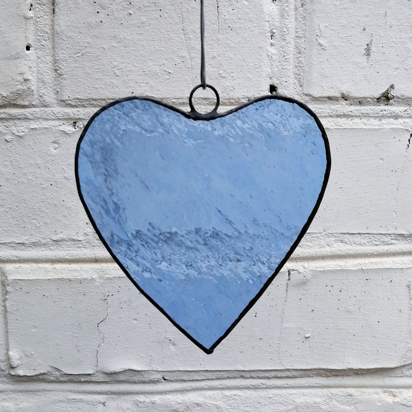 Classic Pale Blue Heart Stained Glass Suncatcher