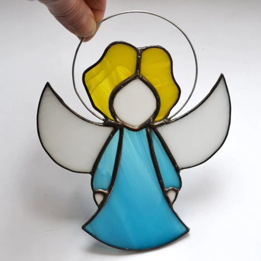 Cute Little Guardian Angel Stained Glass Suncatcher