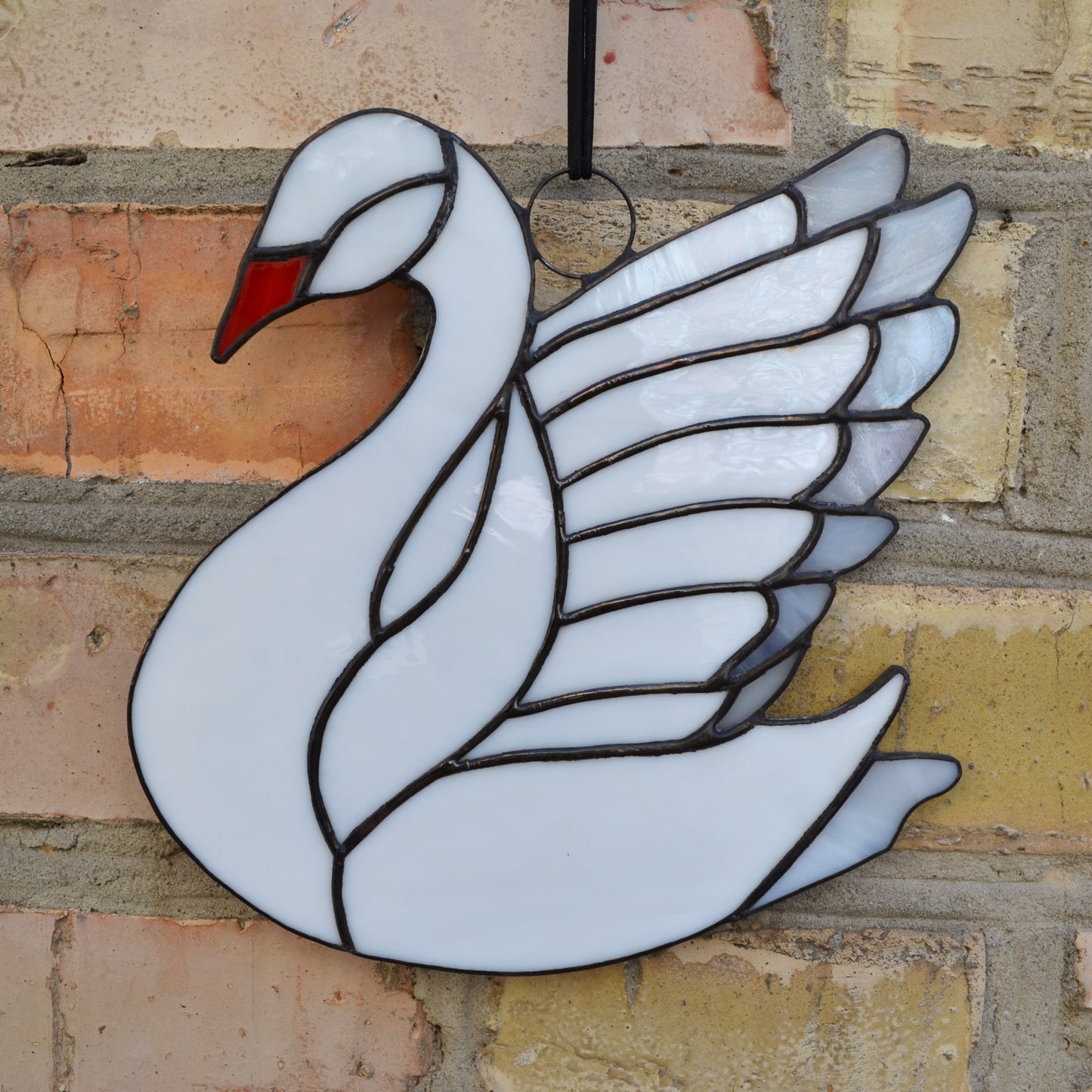 Stained Glass Swan Suncatcher