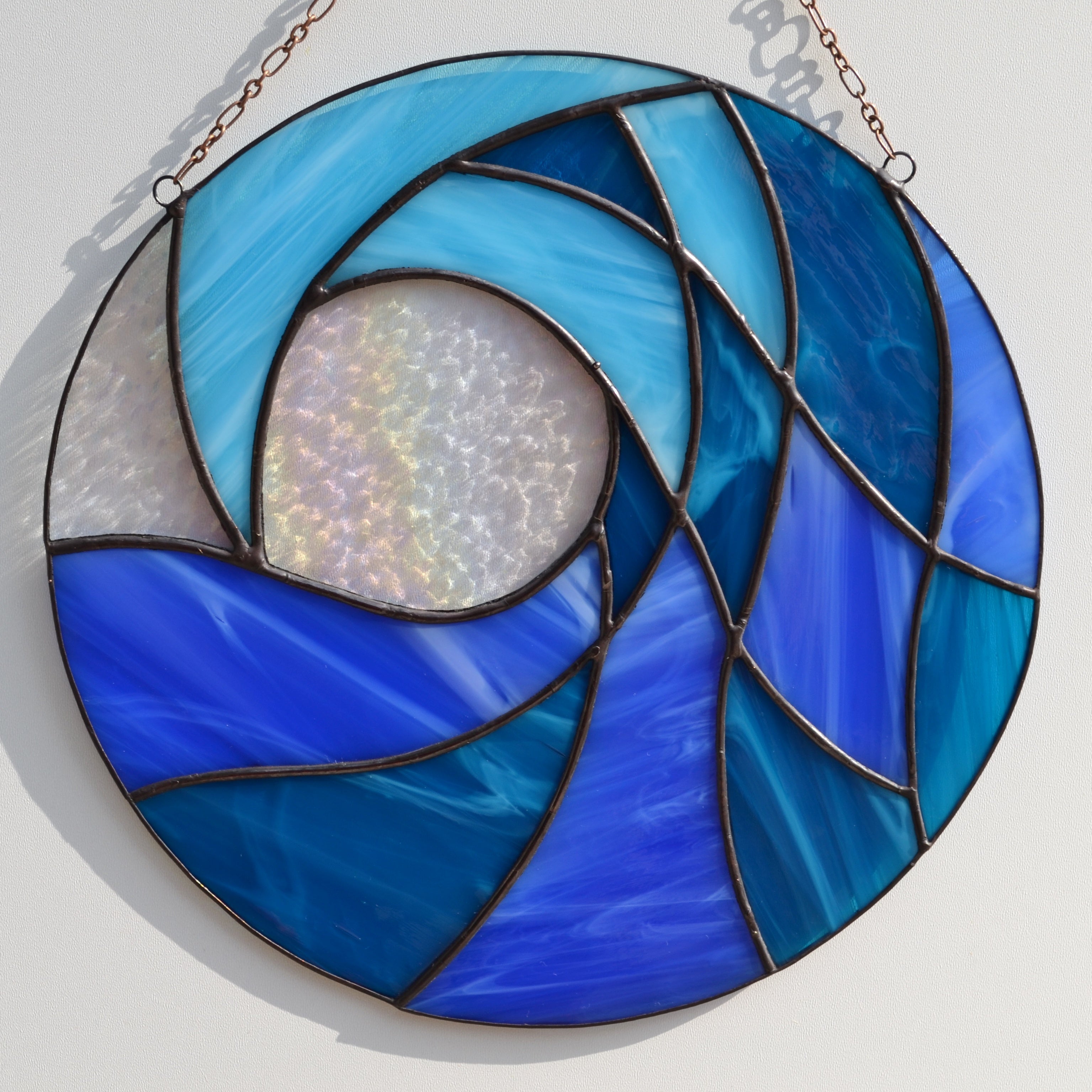 Stained Glass Tidal Wave buy Nautical Water Sun Catcher Window Panel Glass Art