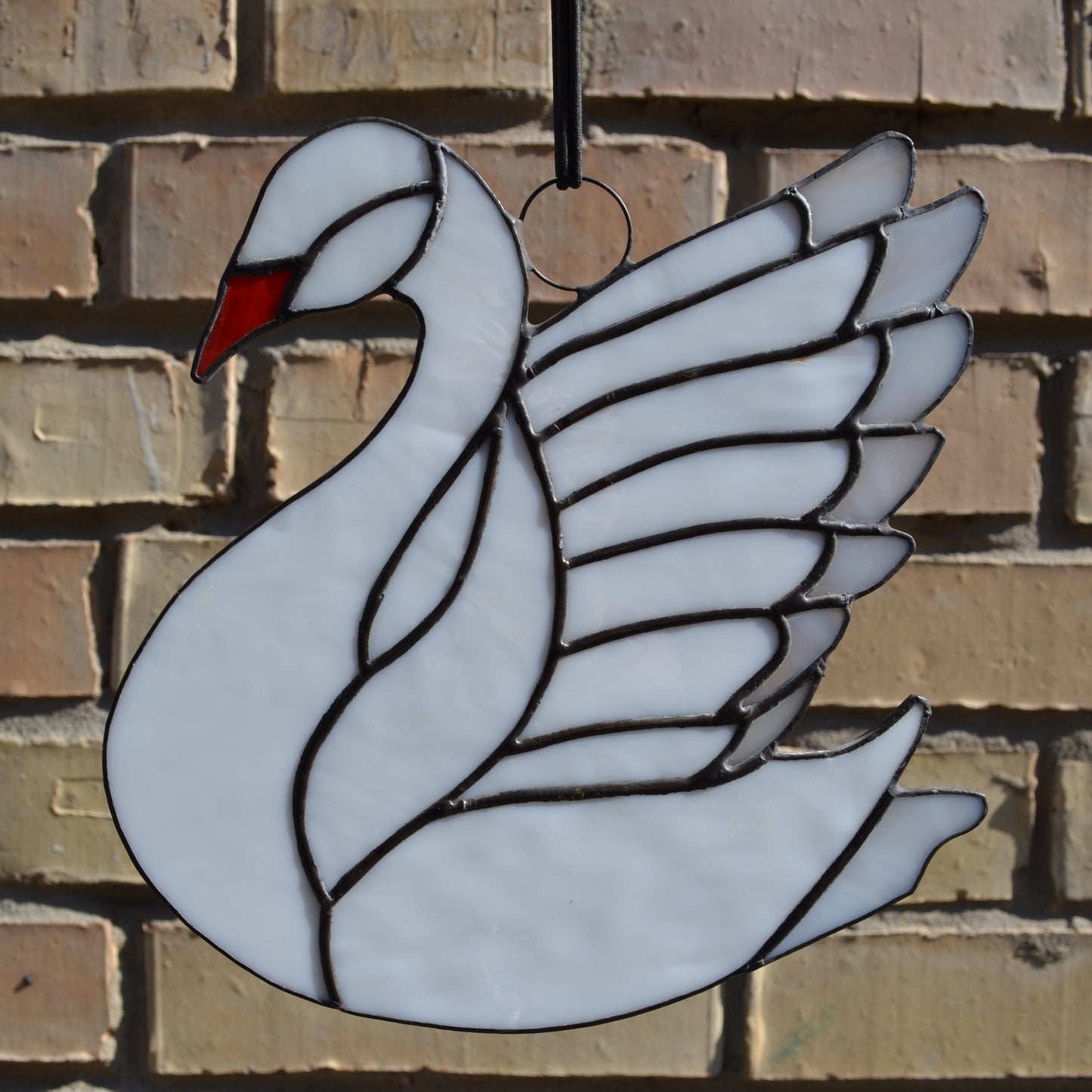 Stained Glass Swan Suncatcher