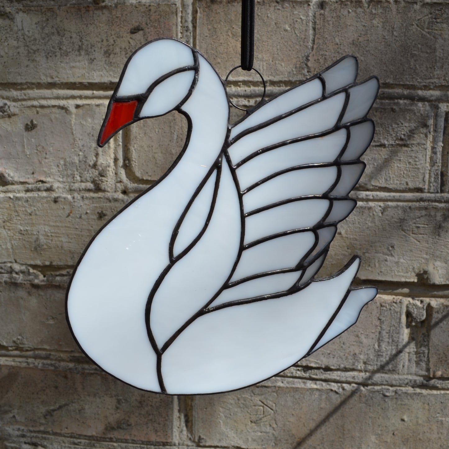 Stained Glass Swan Suncatcher