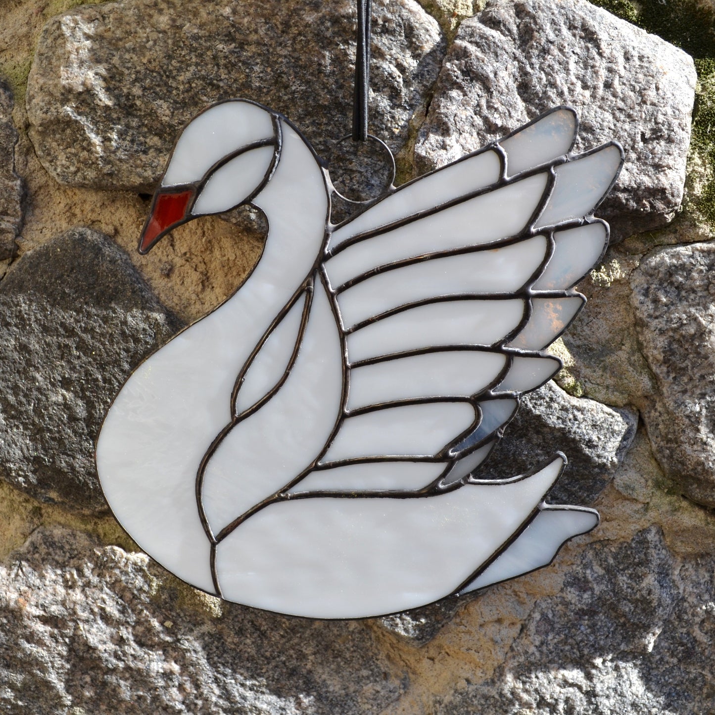 Stained Glass Swan Suncatcher