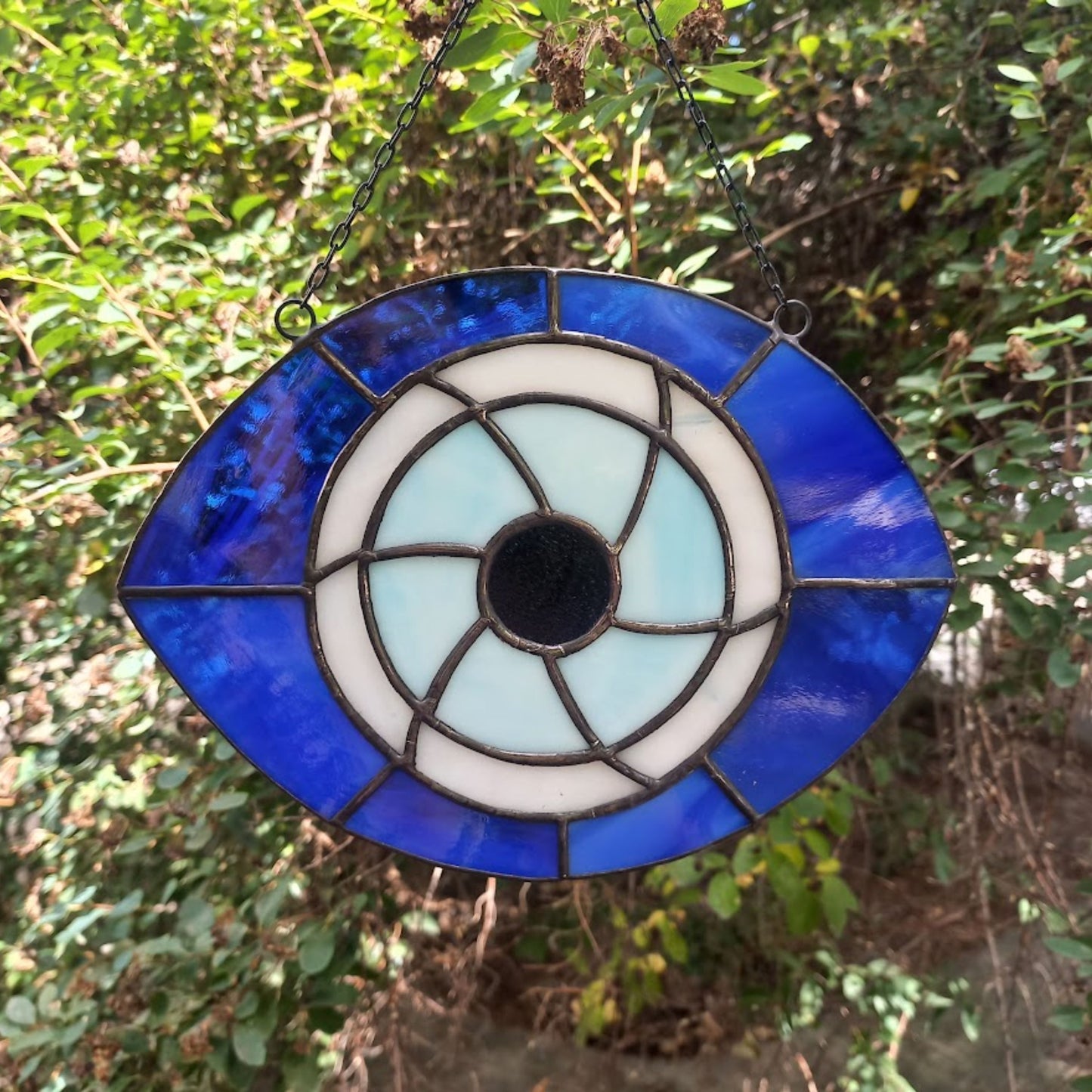 Blue Evil Eye Stained Glass Suncatcher