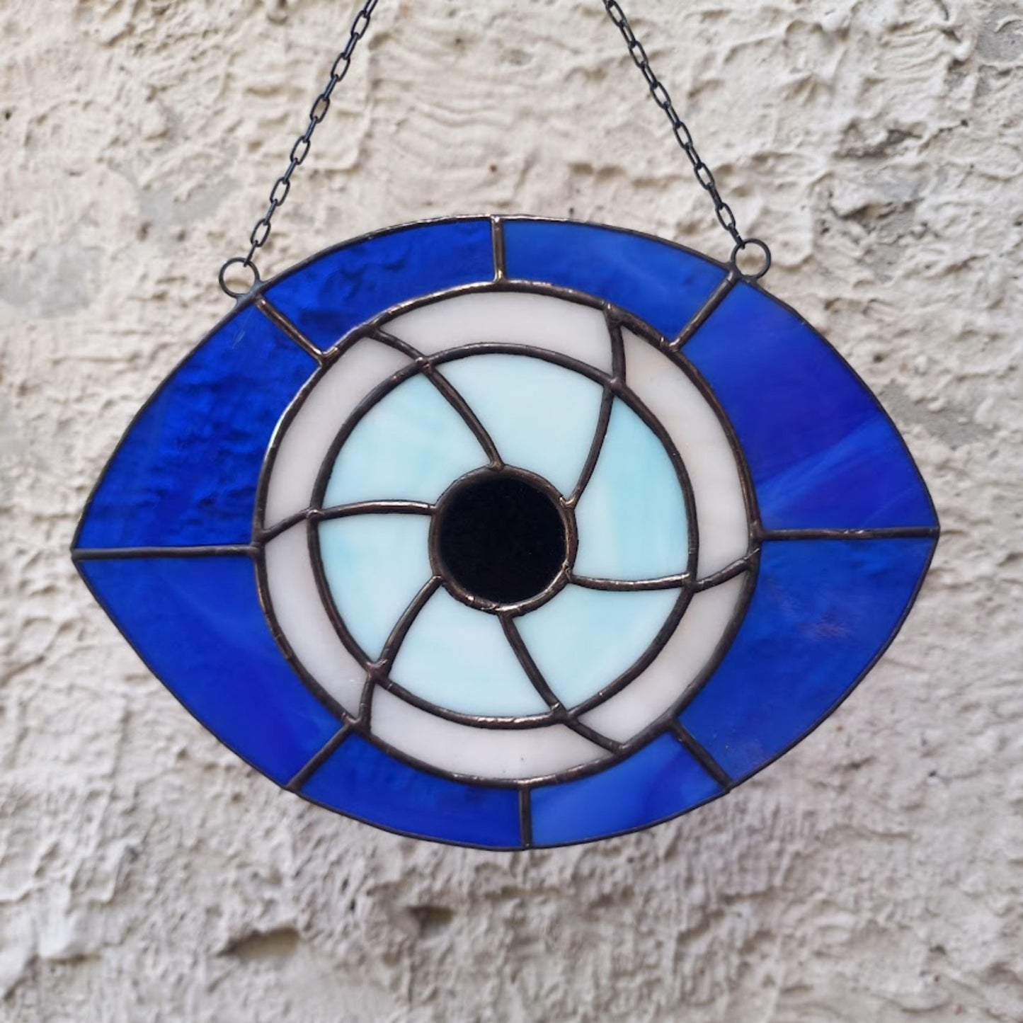 Blue Evil Eye Stained Glass Suncatcher