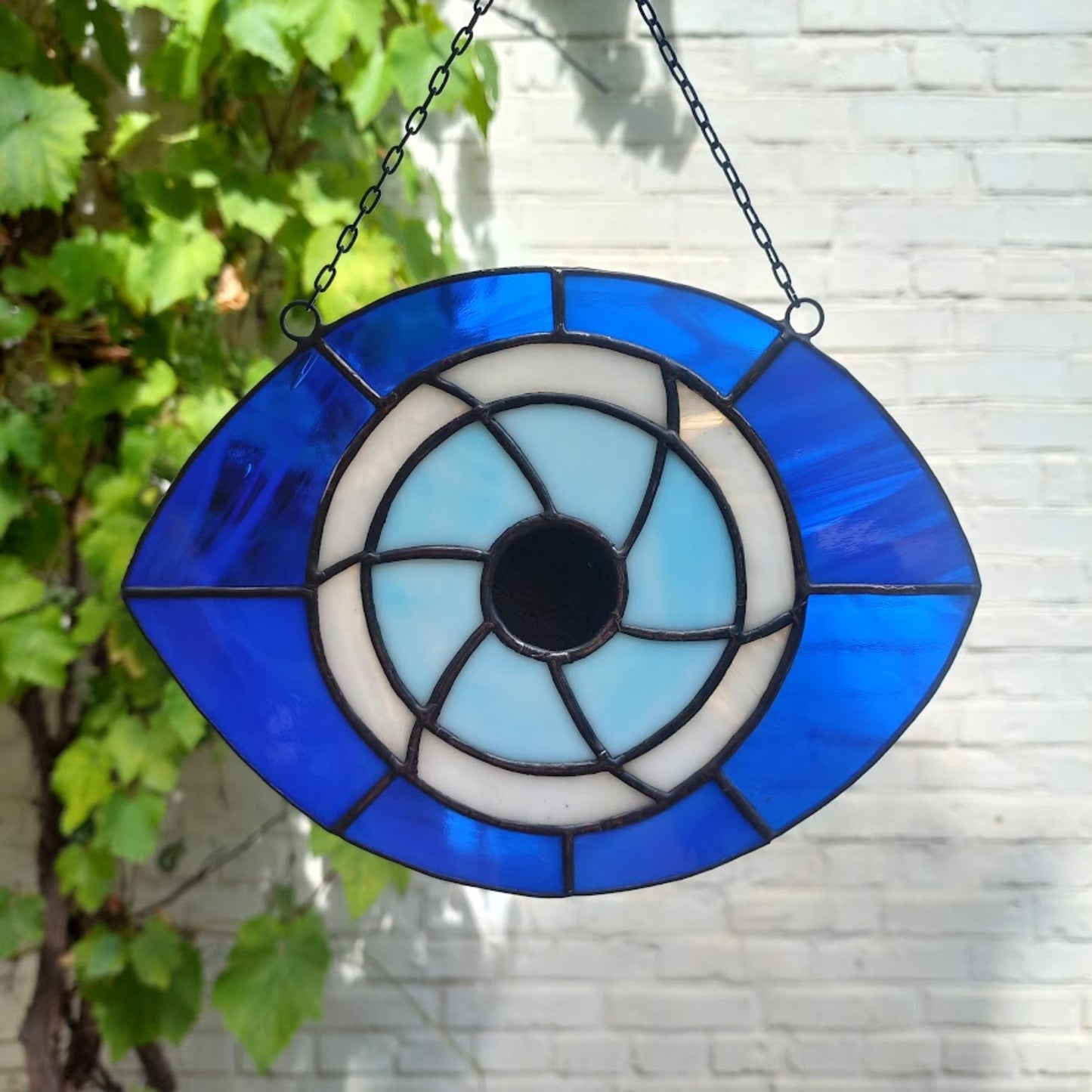 Blue Evil Eye Stained Glass Suncatcher