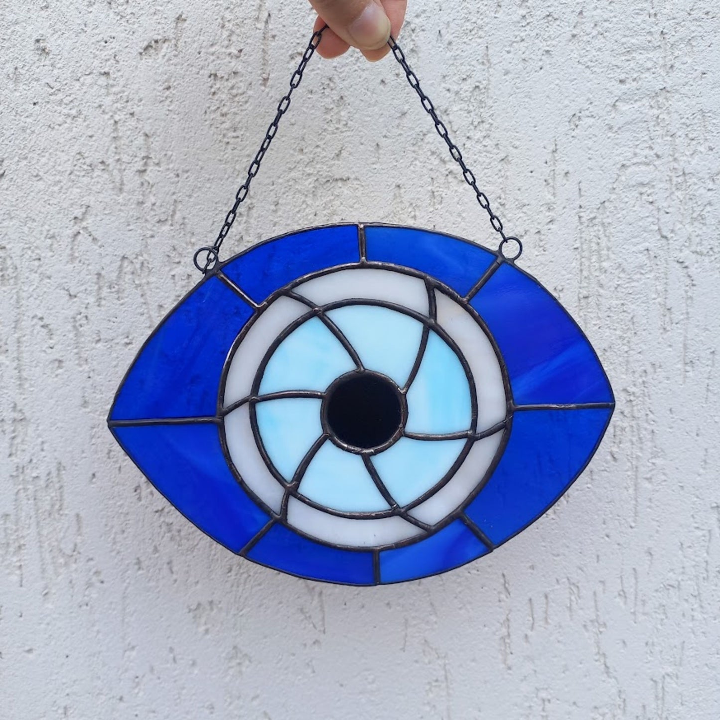 Blue Evil Eye Stained Glass Suncatcher