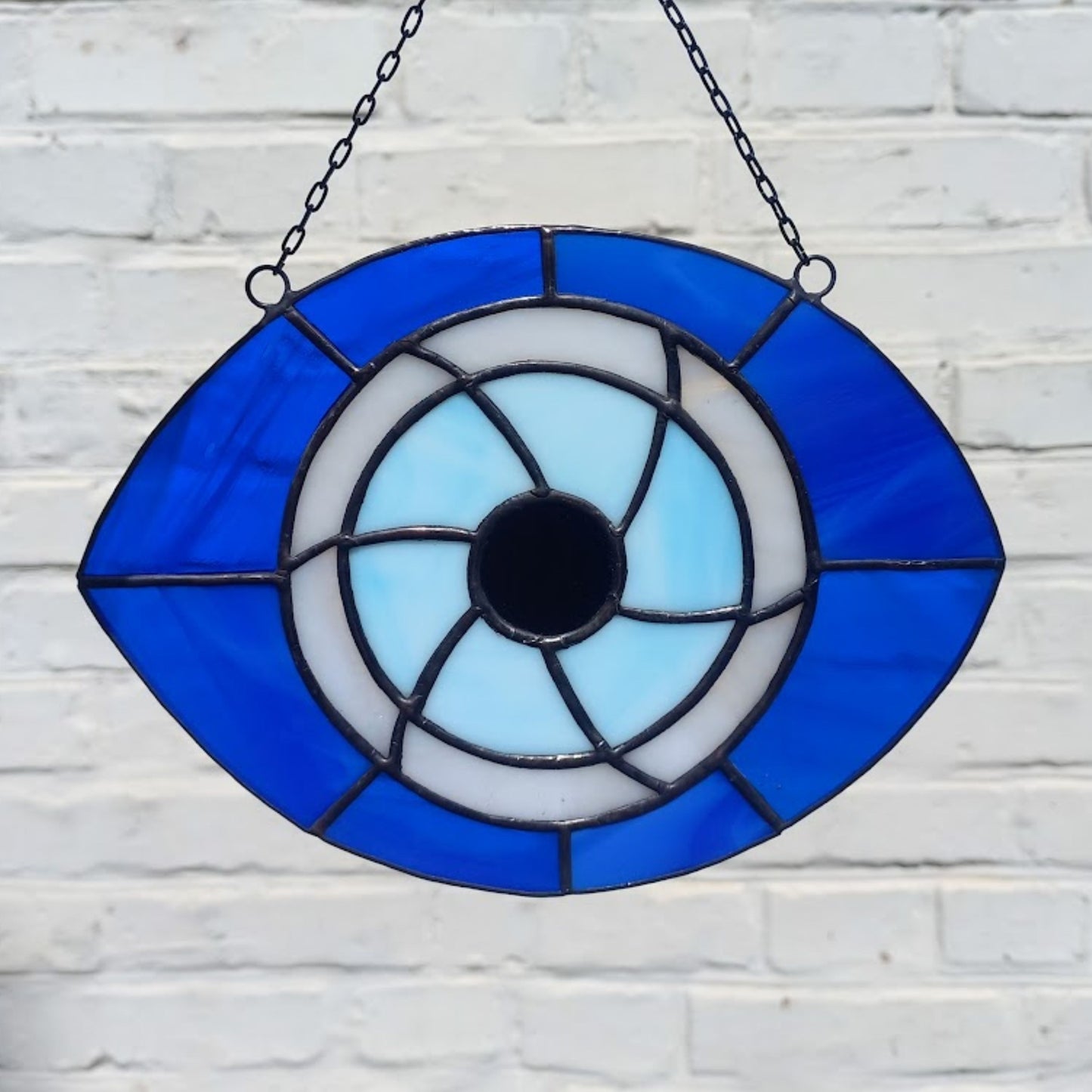 Blue Evil Eye Stained Glass Suncatcher