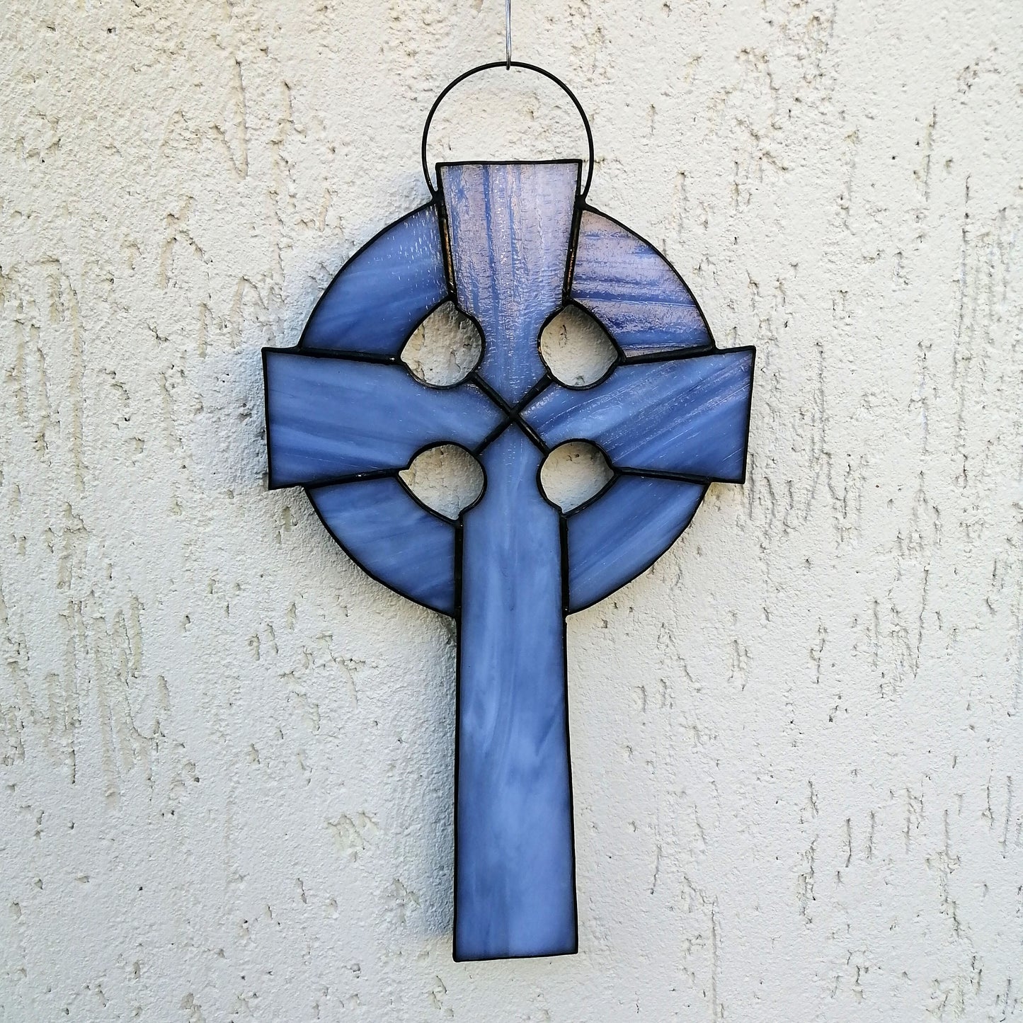 Ornate Celtic Cross Stained Glass Suncatcher