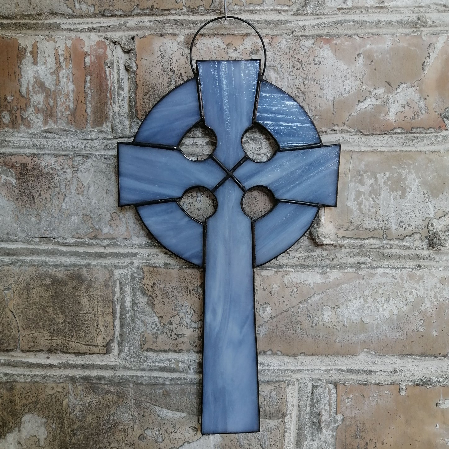 Ornate Celtic Cross Stained Glass Suncatcher