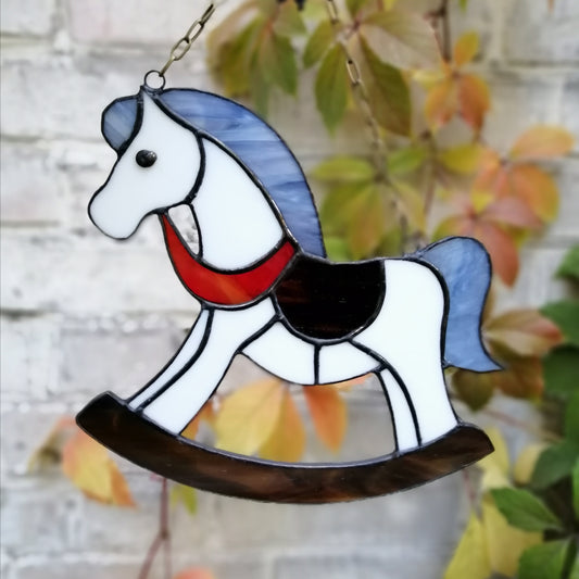 Rocking Horse Stained Glass Suncatcher