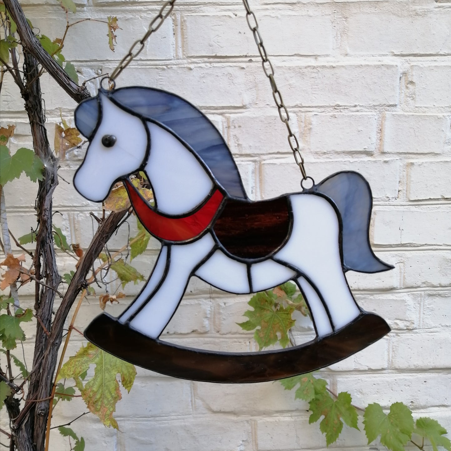 Rocking Horse Stained Glass Suncatcher