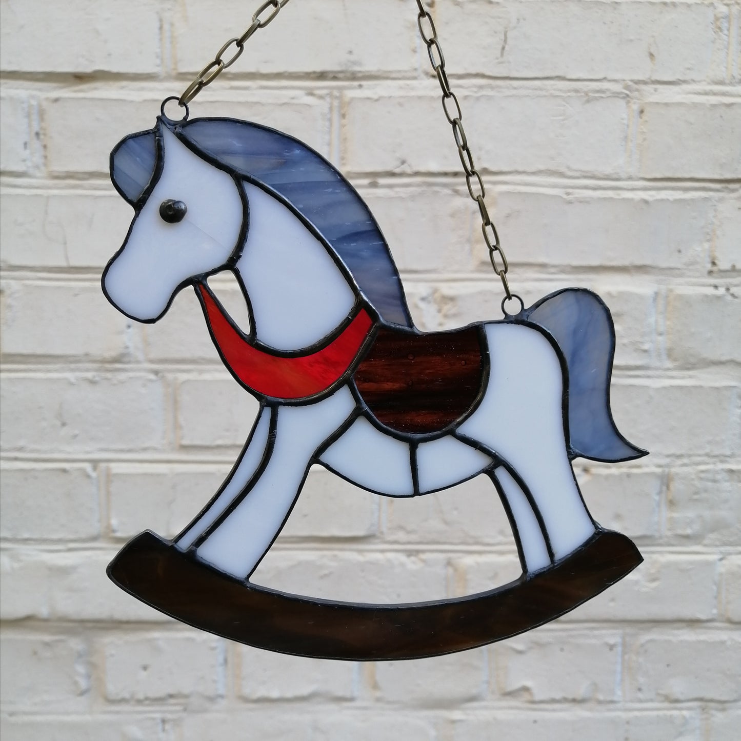 Rocking Horse Stained Glass Suncatcher