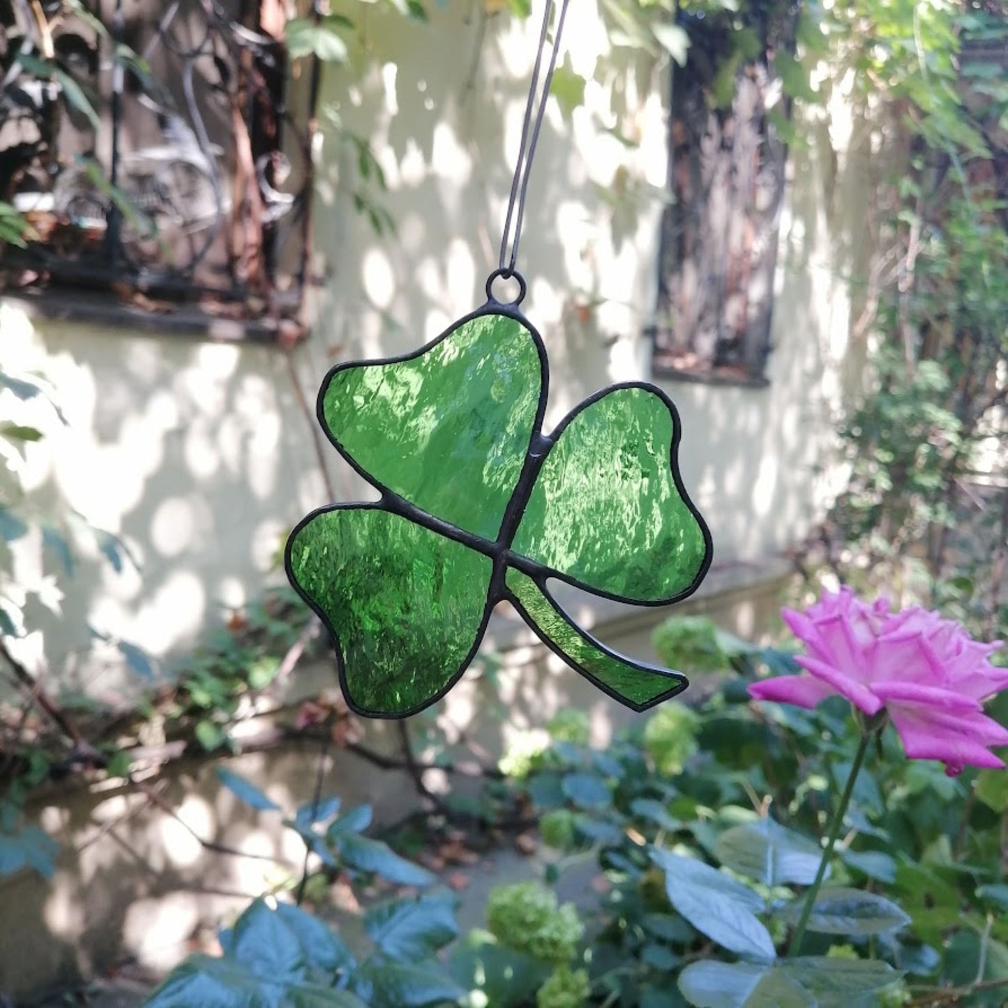 Lucky Shamrock Stained Glass Suncatcher