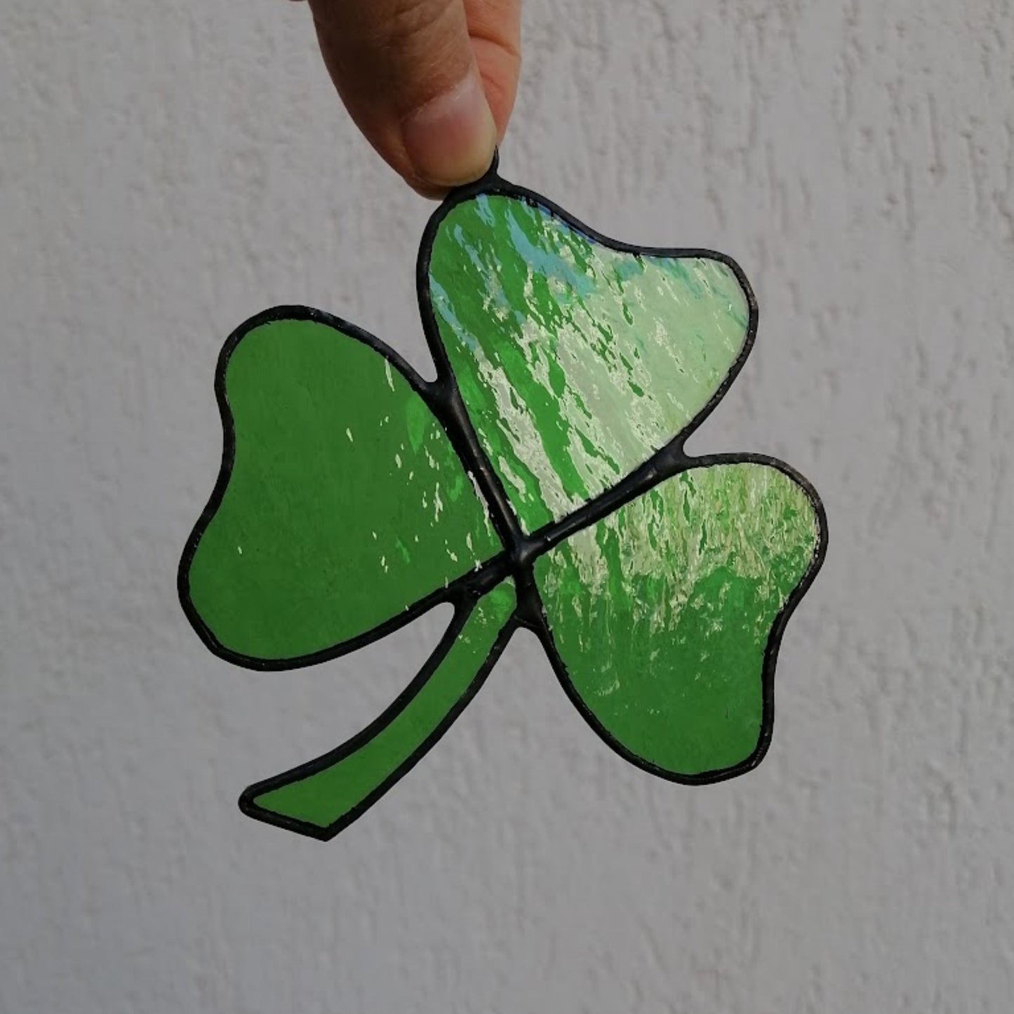 Lucky Shamrock Stained Glass Suncatcher