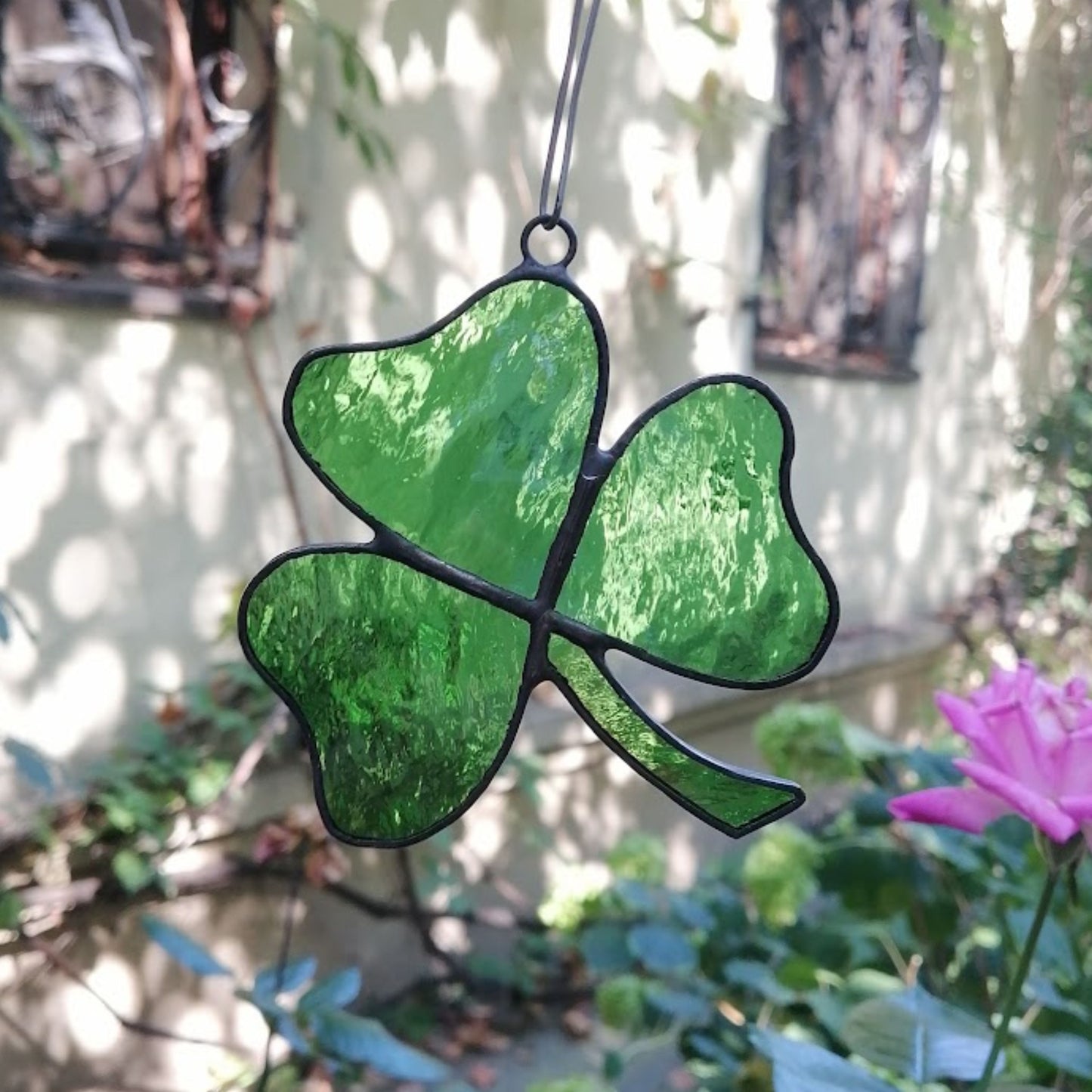 Lucky Shamrock Stained Glass Suncatcher