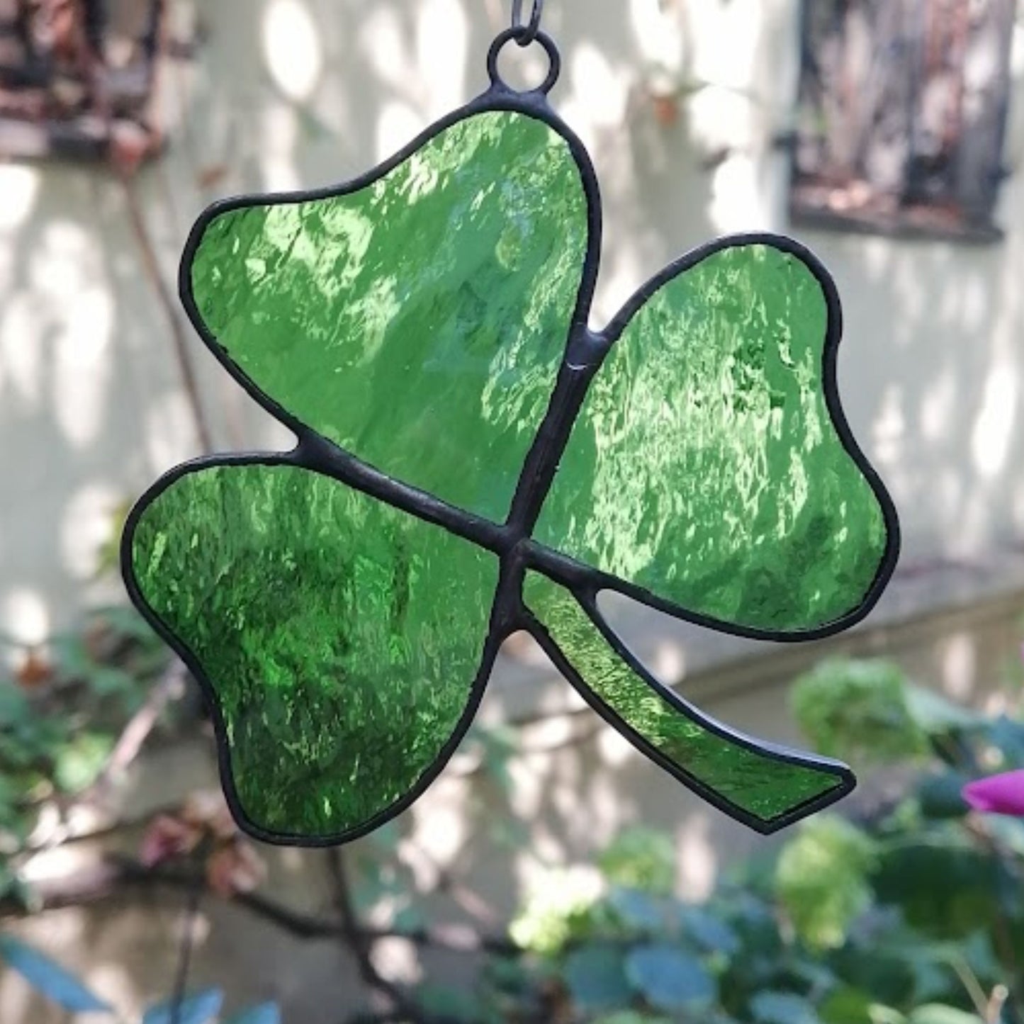 Lucky Shamrock Stained Glass Suncatcher