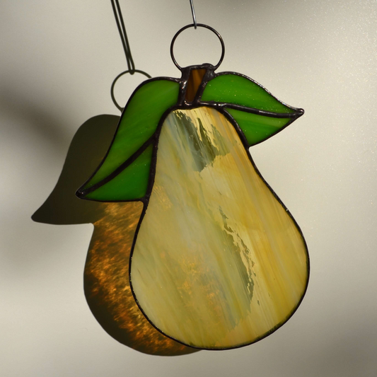 Stained Glass Pear Suncatcher