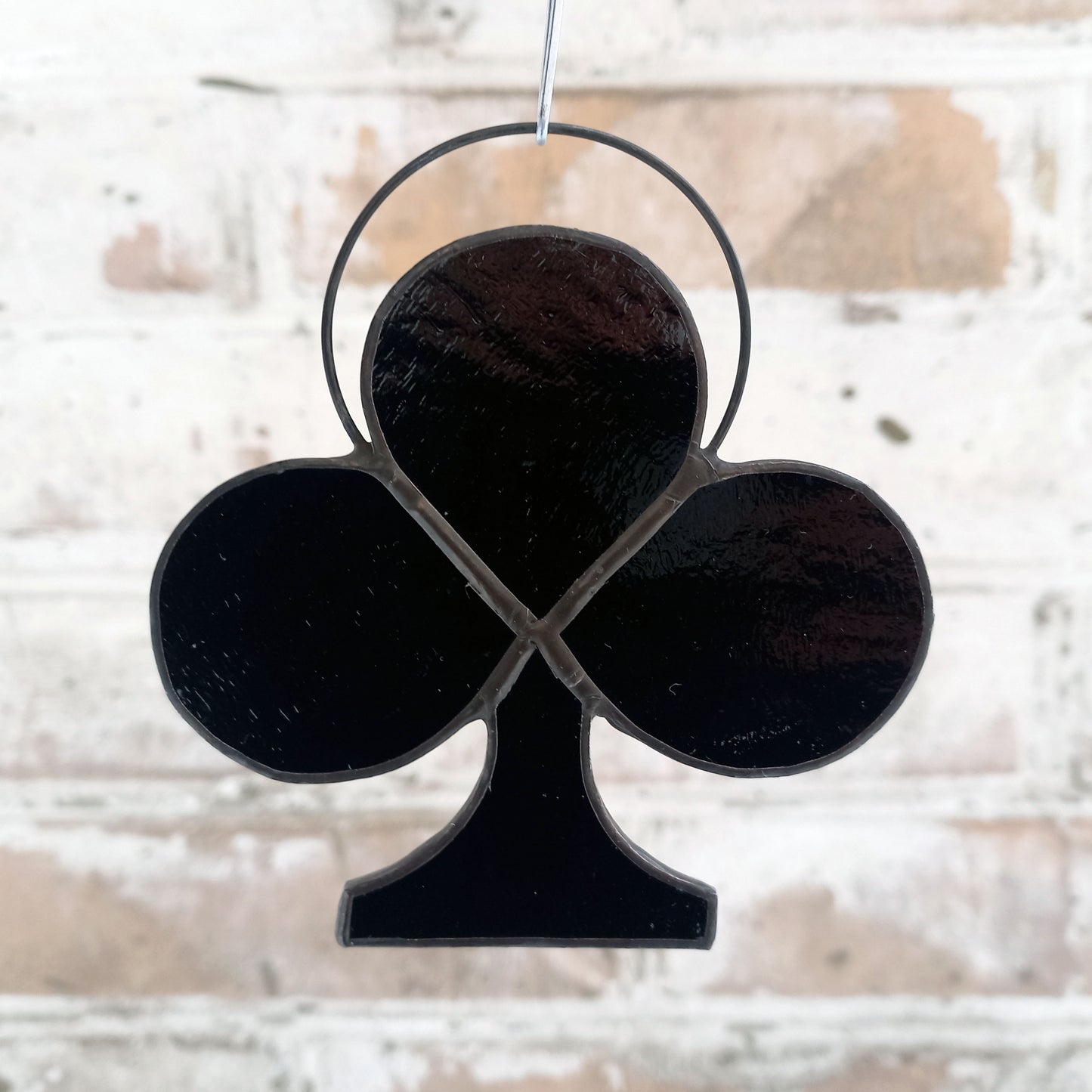 Club Symbol Playing Card Stained Glass Suncatcher