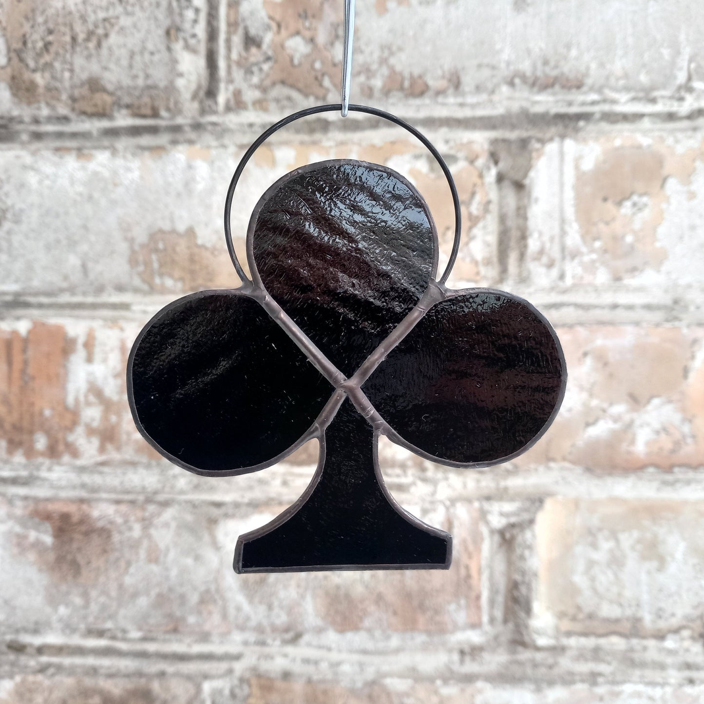 Club Symbol Playing Card Stained Glass Suncatcher