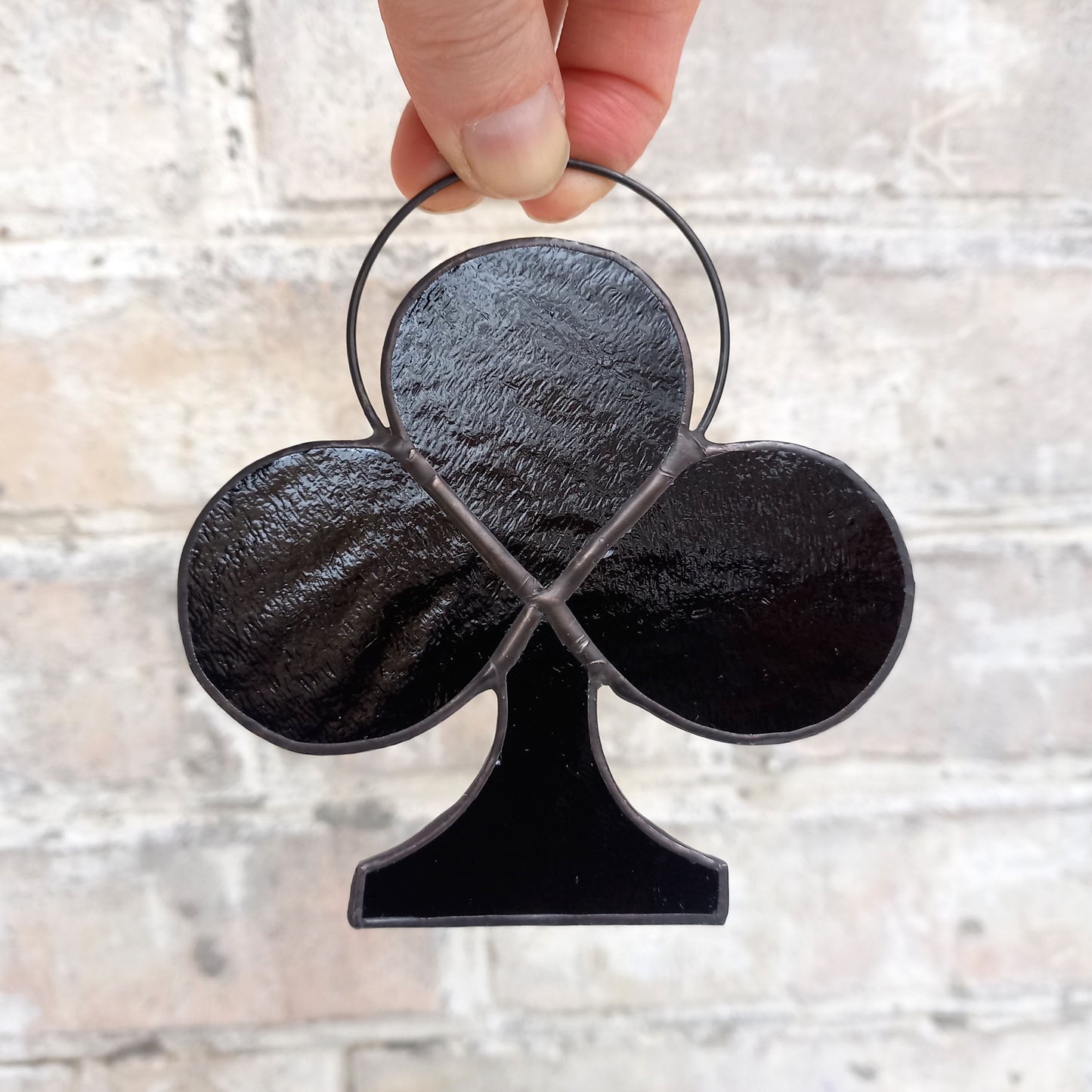 Club Symbol Playing Card Stained Glass Suncatcher