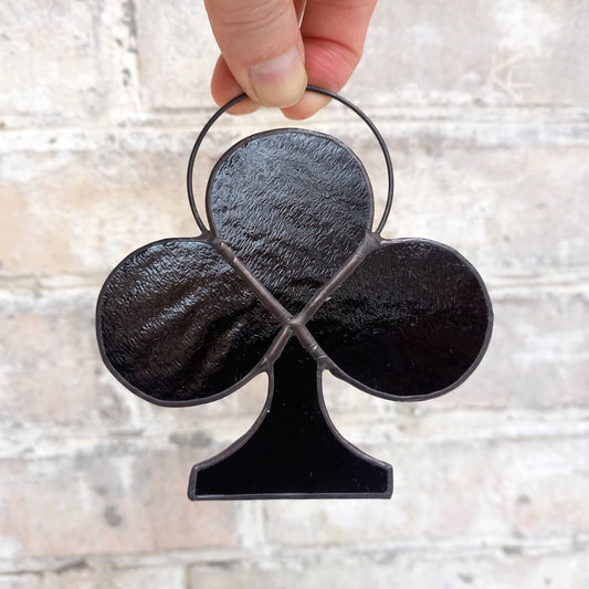 Club Symbol Playing Card Stained Glass Suncatcher