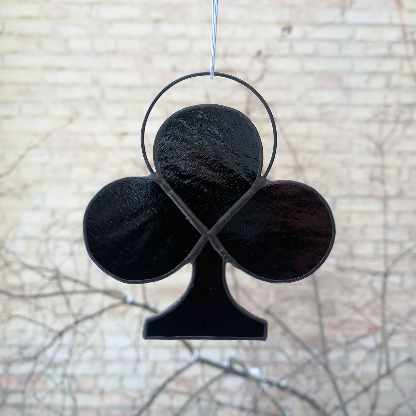 Club Symbol Playing Card Stained Glass Suncatcher