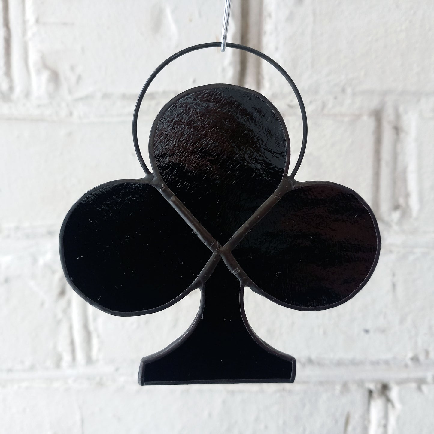 Club Symbol Playing Card Stained Glass Suncatcher