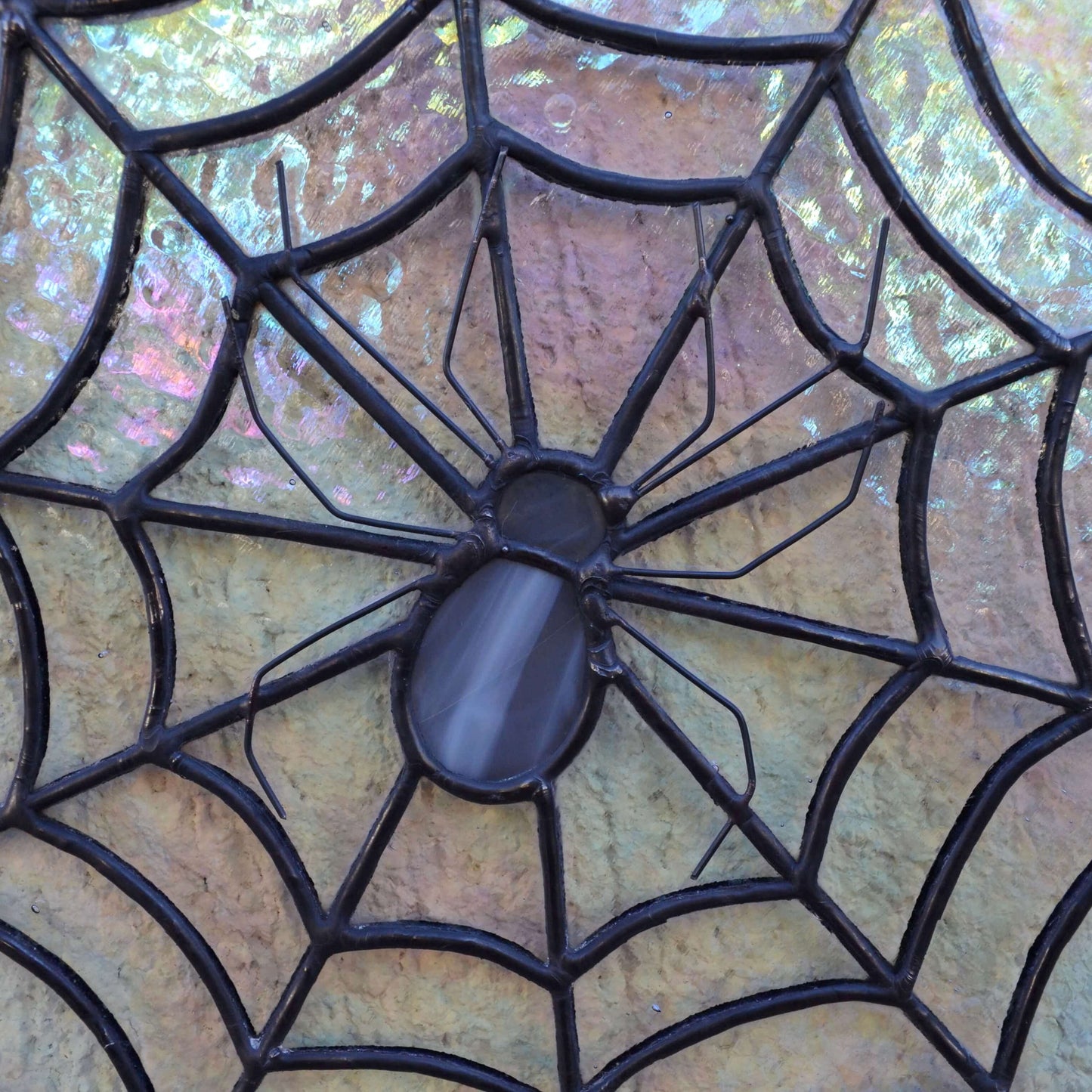 Stained Glass Spiderweb Suncatcher