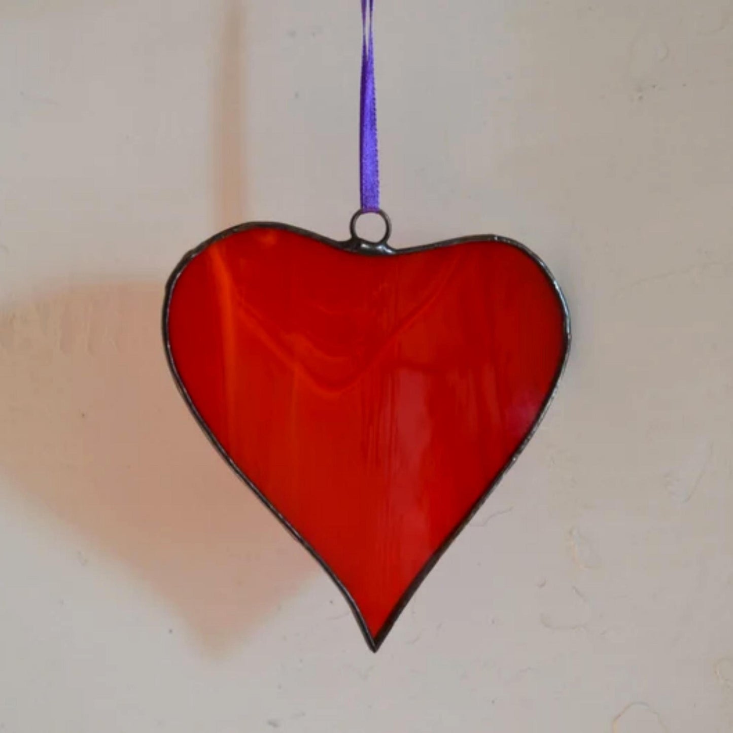 Red Heart Stained Glass Suncatcher Window Hanging