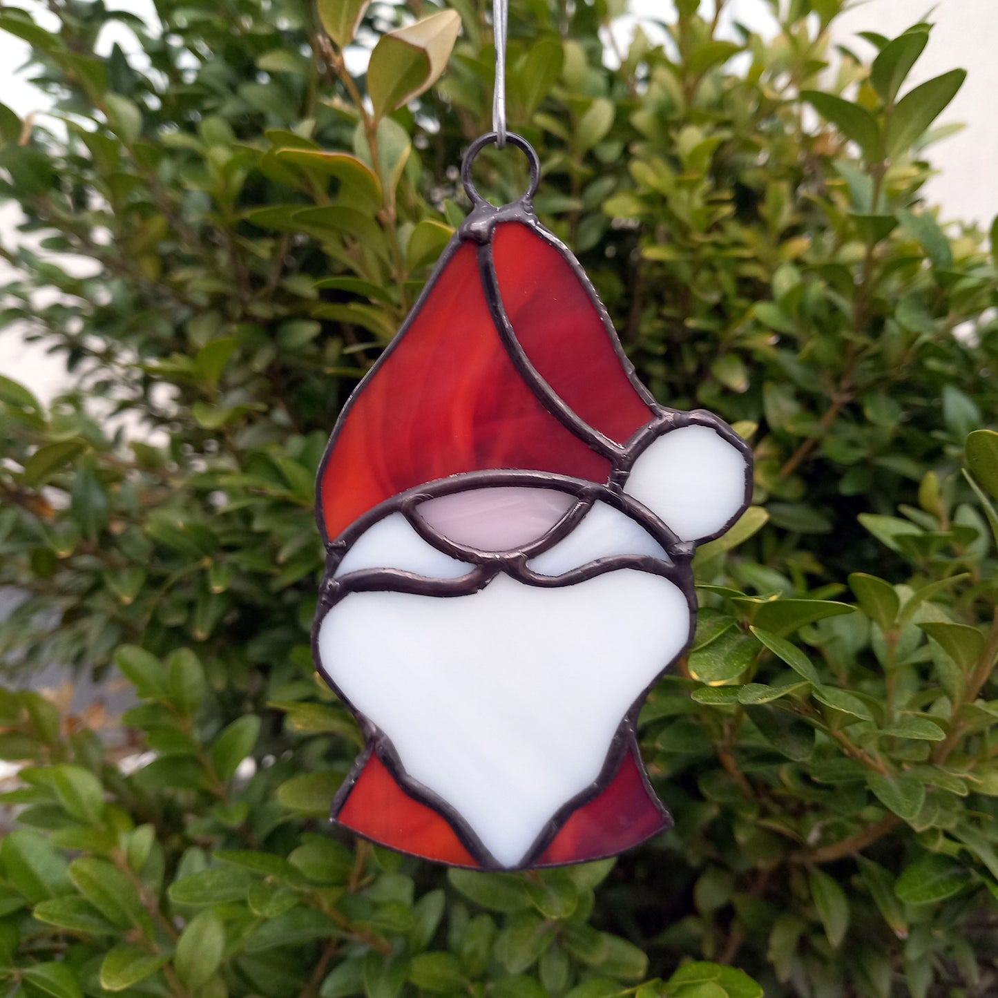 Jolly Santa Claus Stained Glass Christmas Suncatcher