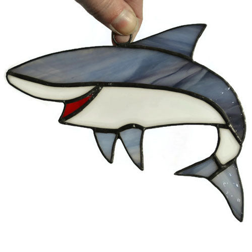 Stained Glass Shark Suncatcher