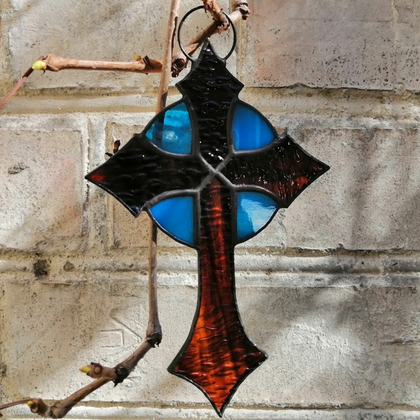 Small Cross Stained Glass Suncatcher