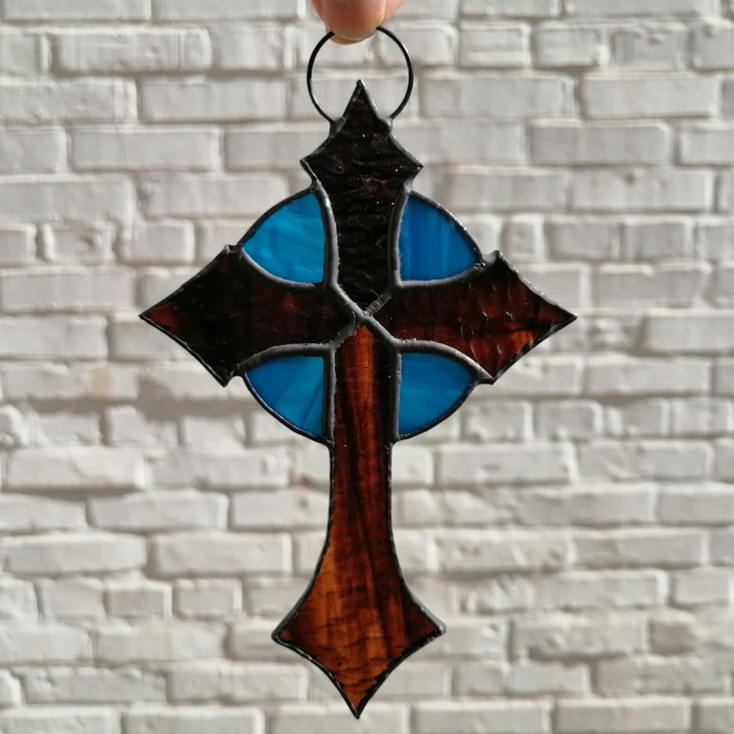 Small Cross Stained Glass Suncatcher