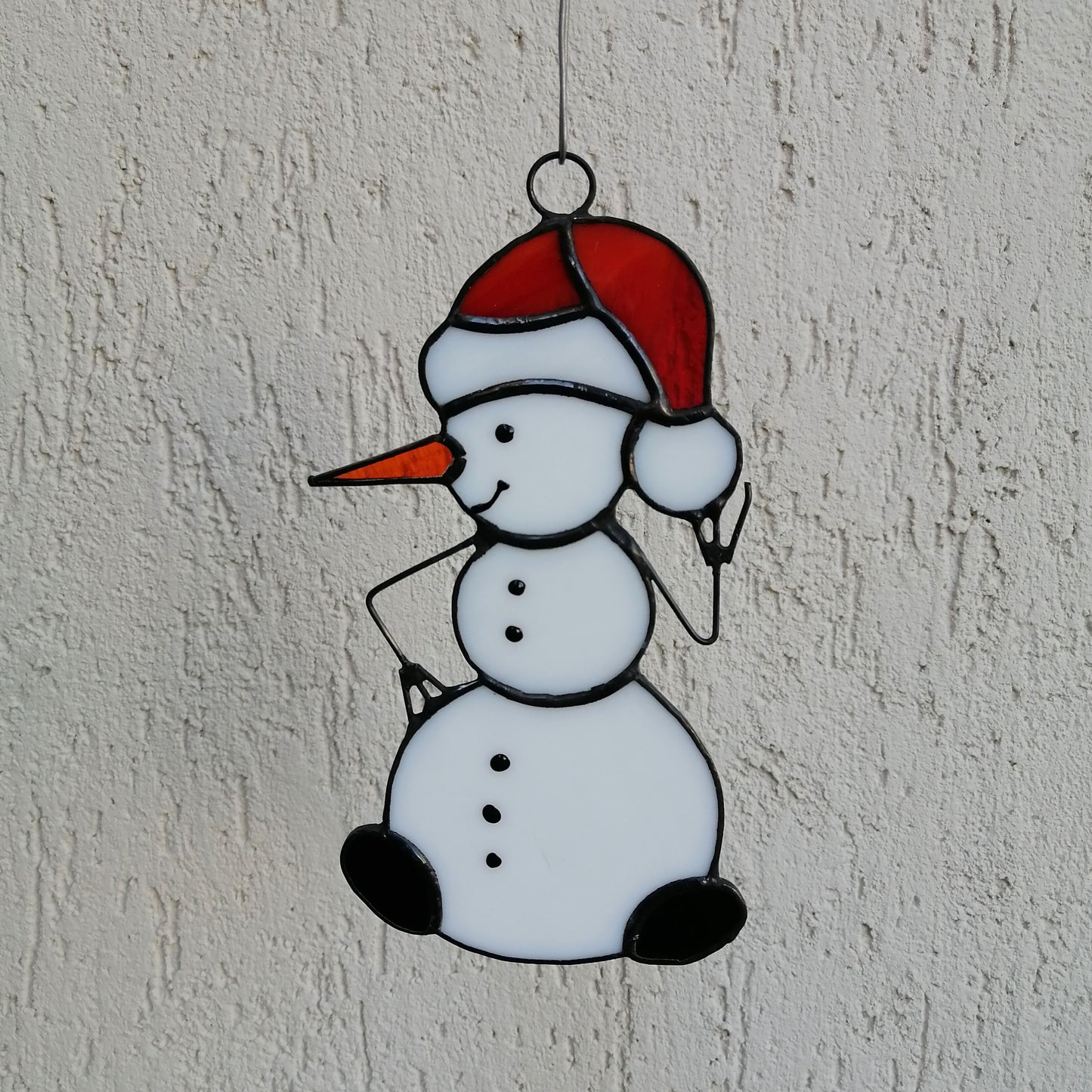 Stained Glass Snowman Christmas Ornament