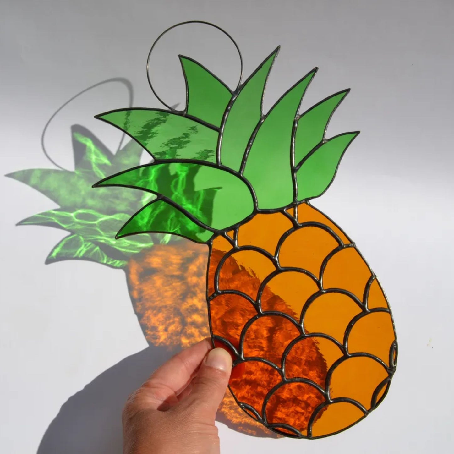 Tropical Pineapple Stained Glass Suncatcher