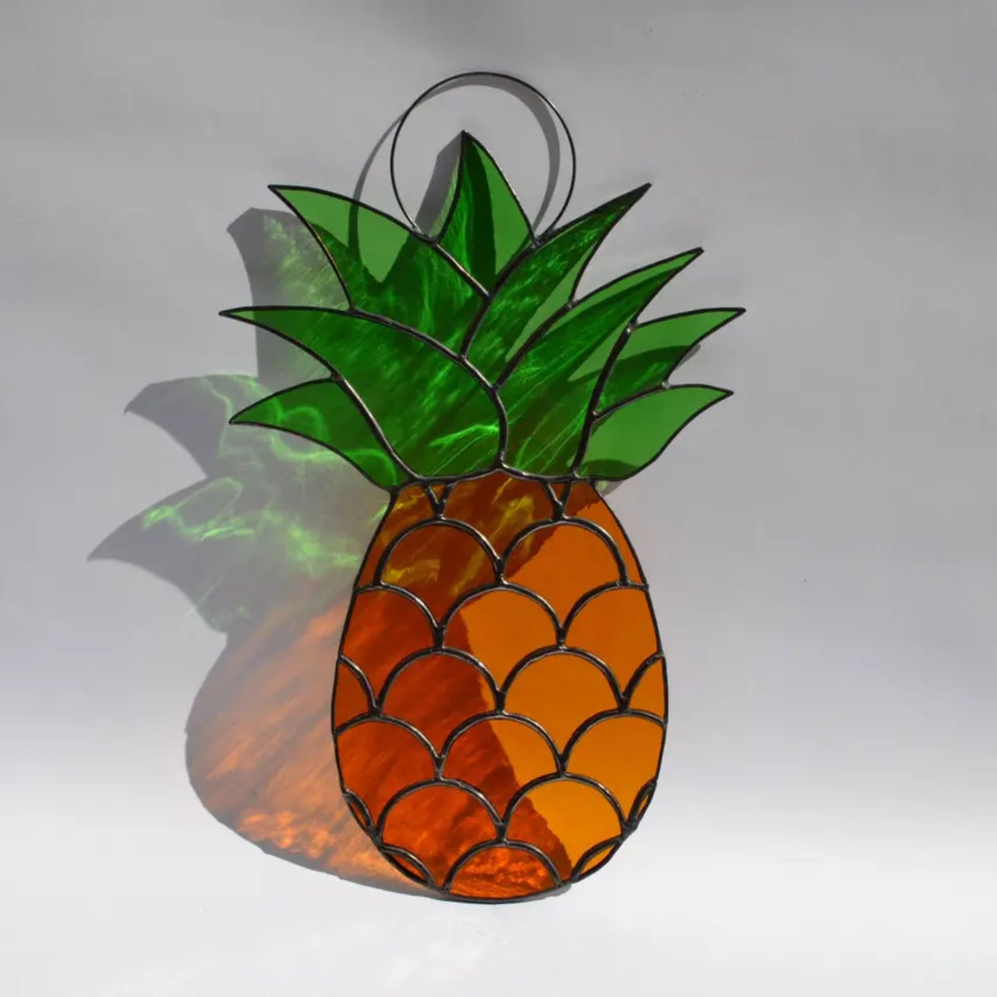 Tropical Pineapple Stained Glass Suncatcher