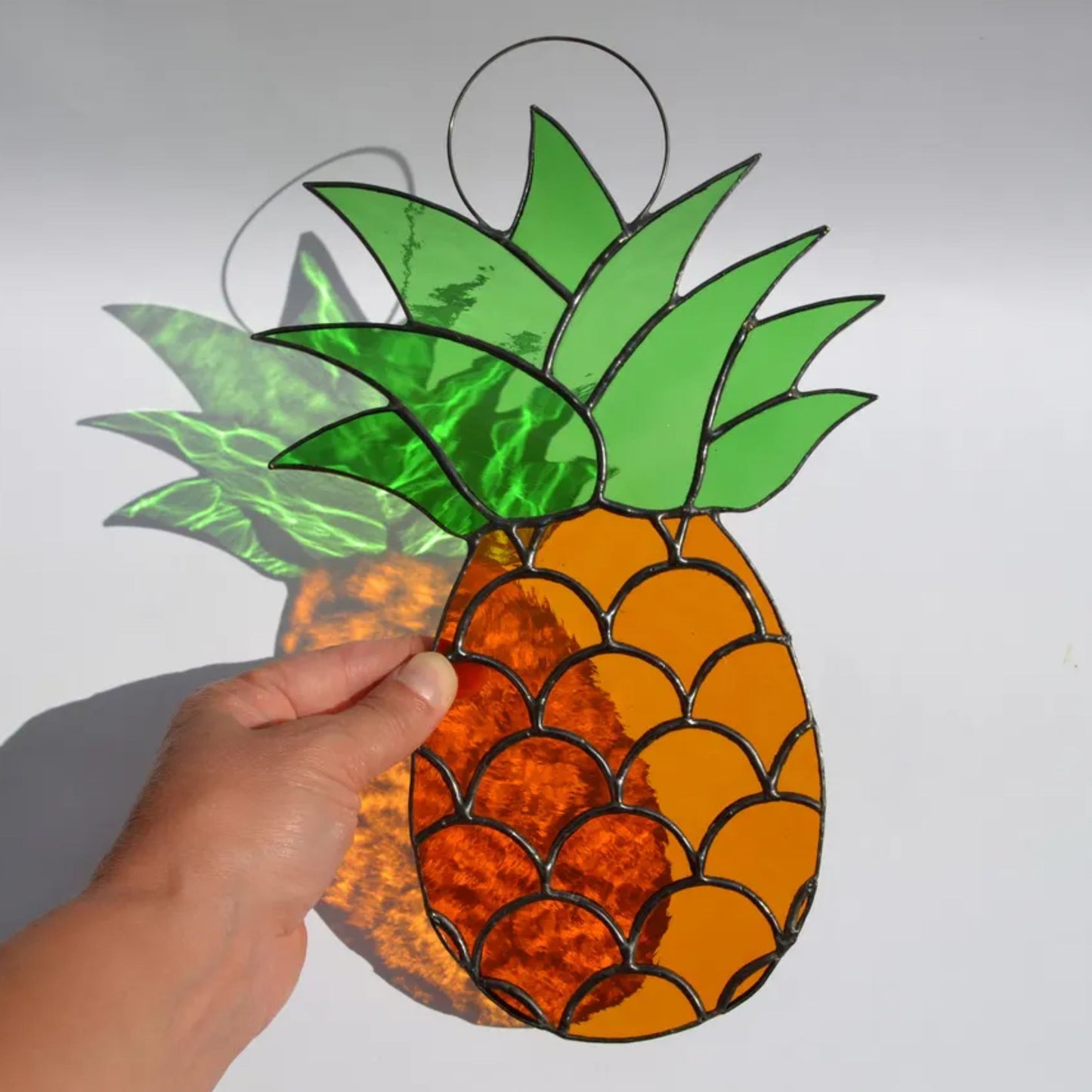 Tropical Pineapple Stained Glass Suncatcher