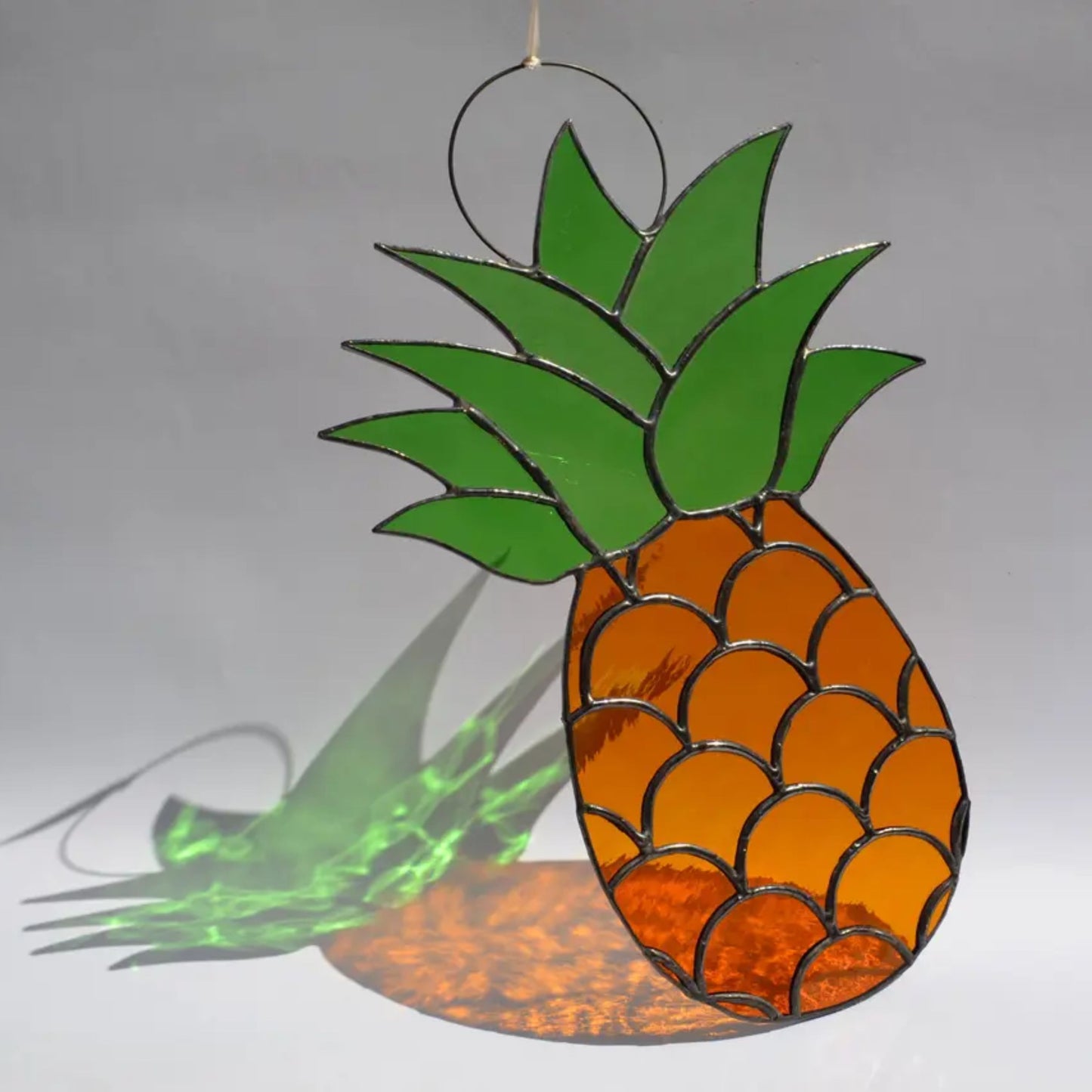 Tropical Pineapple Stained Glass Suncatcher