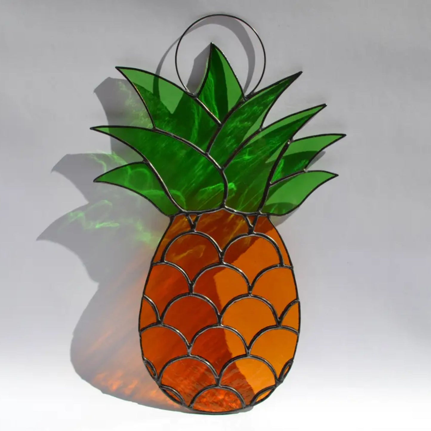 Tropical Pineapple Stained Glass Suncatcher