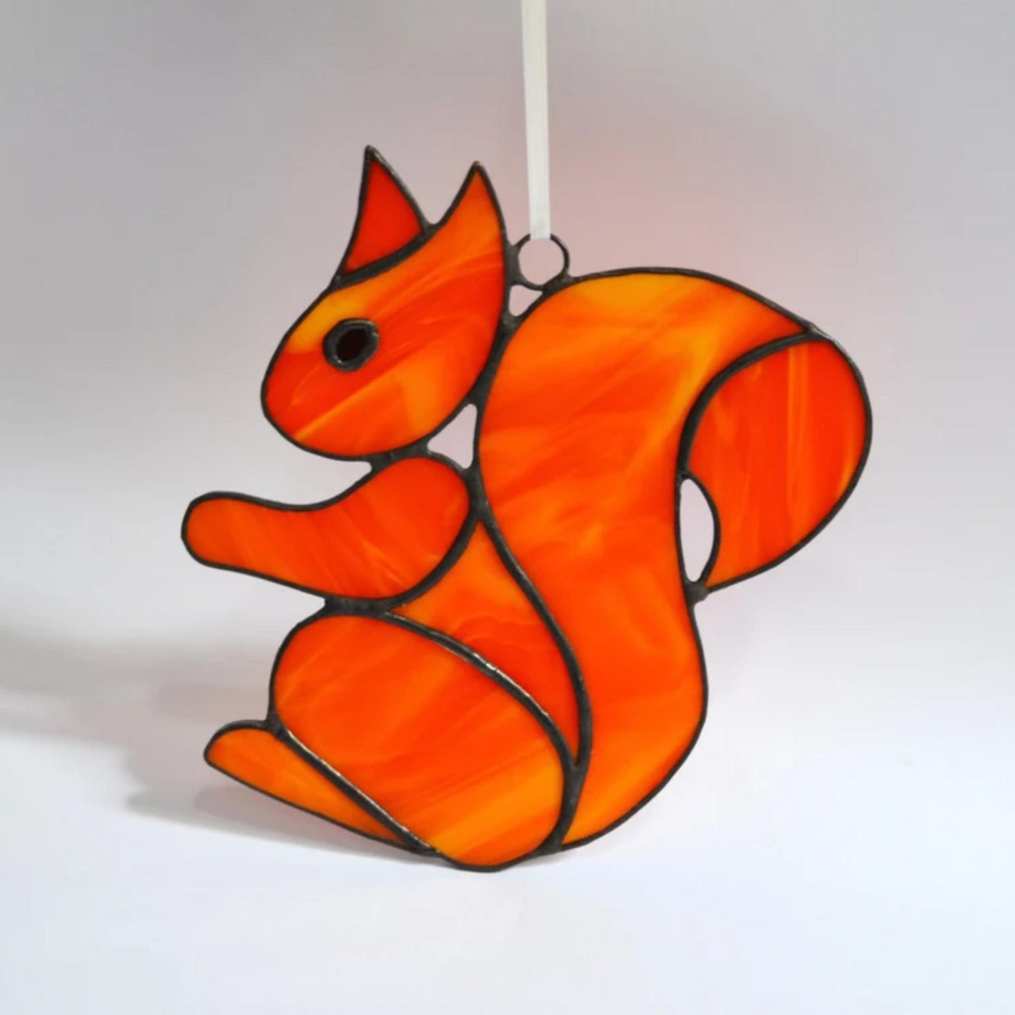 Red Squirrel Stained Glass Suncatcher