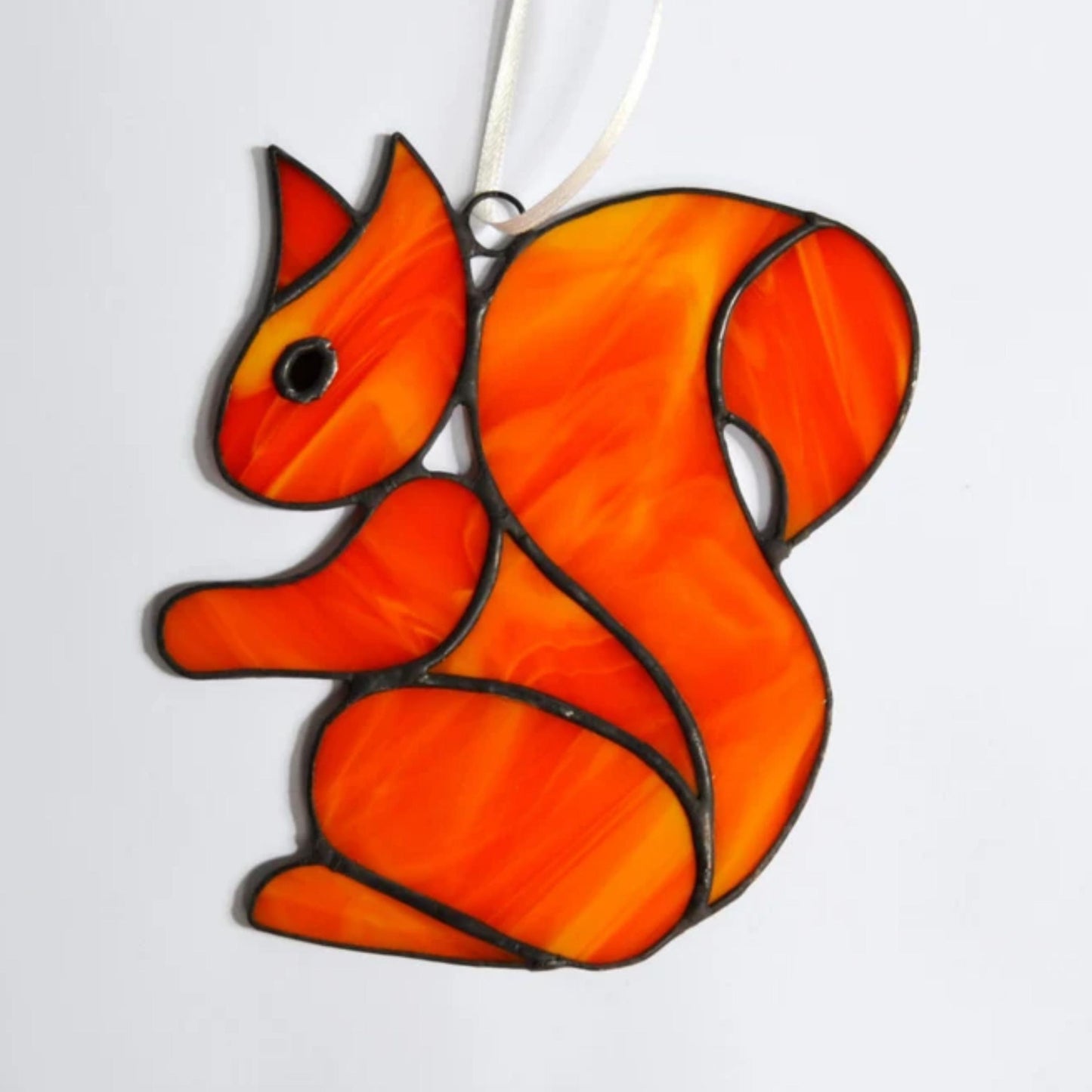 Red Squirrel Stained Glass Suncatcher