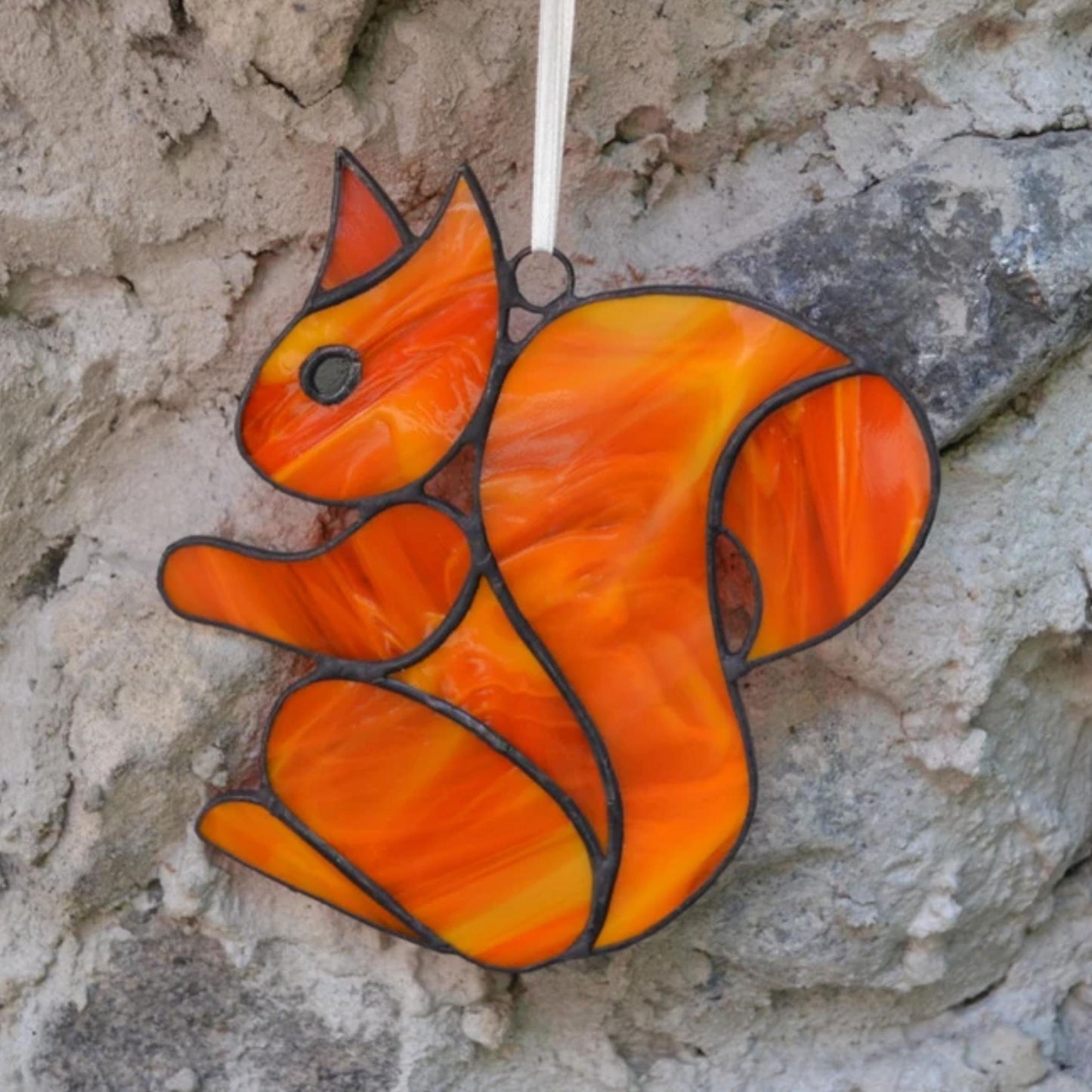 Red Squirrel Stained Glass Suncatcher