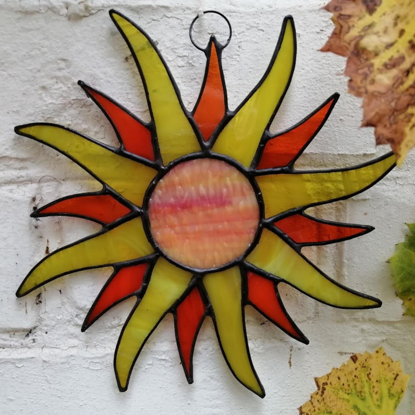 Boho Stained Glass Sun Suncatcher