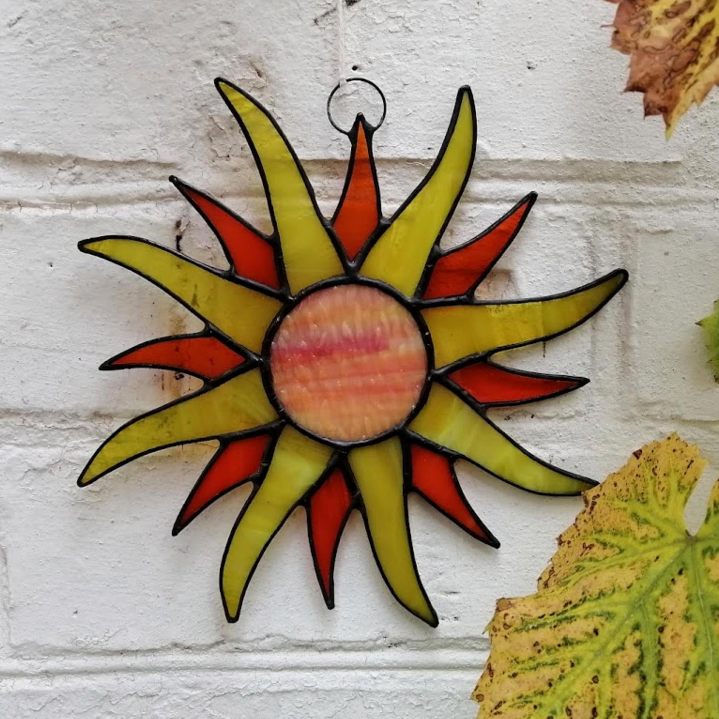 Boho Stained Glass Sun Suncatcher