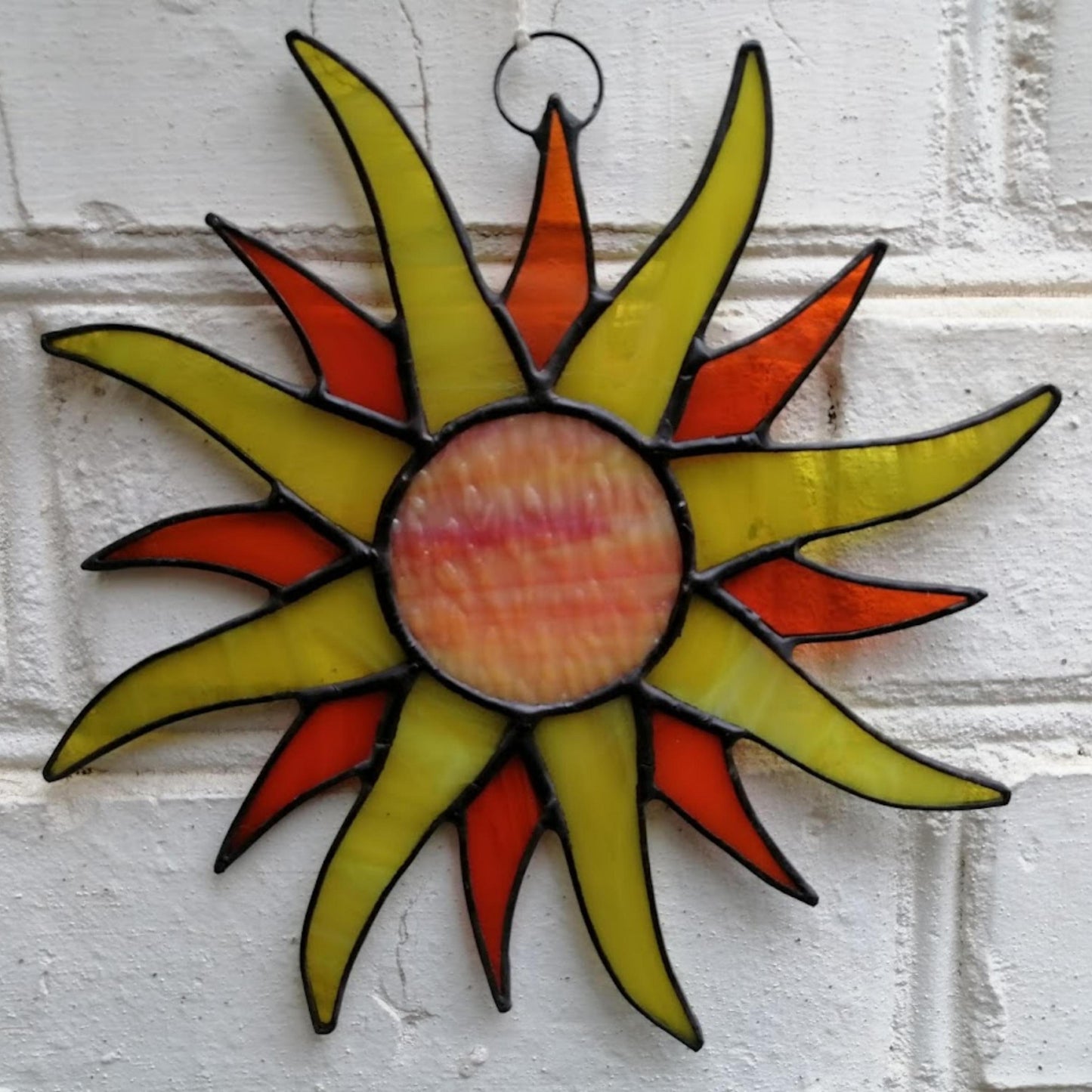 Boho Stained Glass Sun Suncatcher