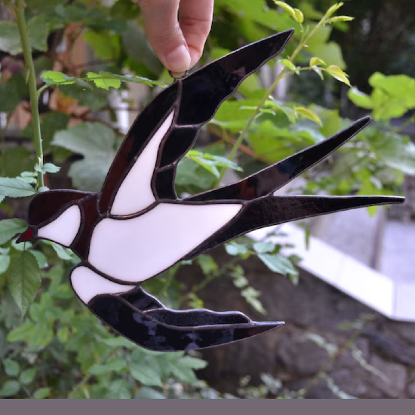 Stained Glass Swallow Suncatcher