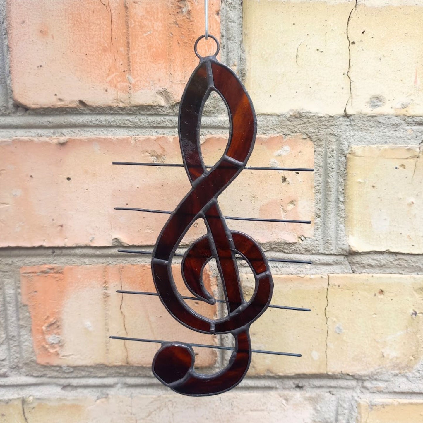 Treble Clef Stained Glass Suncatcher Window Hanging