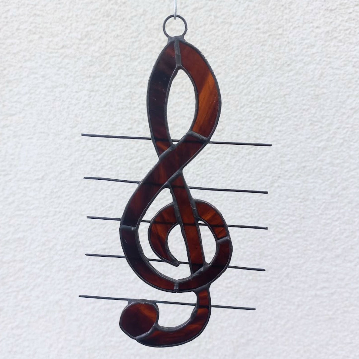 Treble Clef Stained Glass Suncatcher Window Hanging